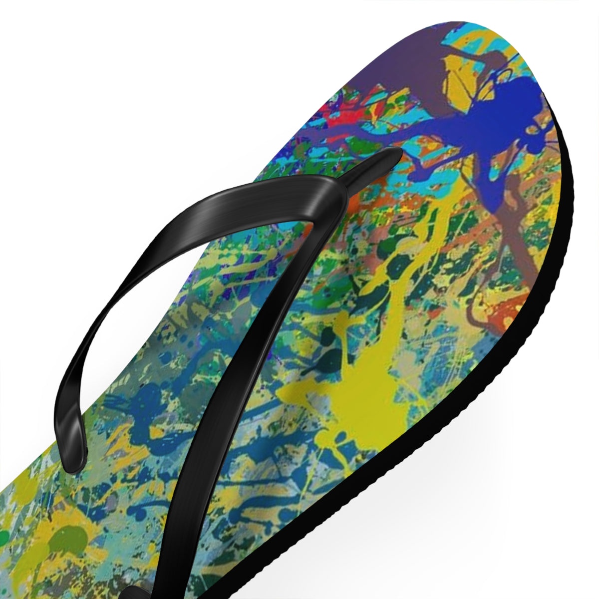 Paint Splatter Beach Sandals, Slides for Summer, Flip Flops, Water Resistant
