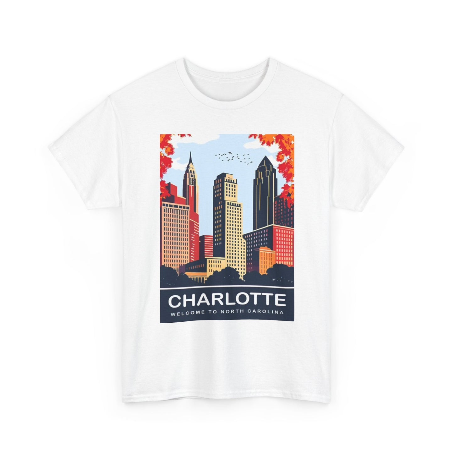 Charlotte North Carolina T Shirt Graphic Uptown Unisex Heavy Cotton Tee