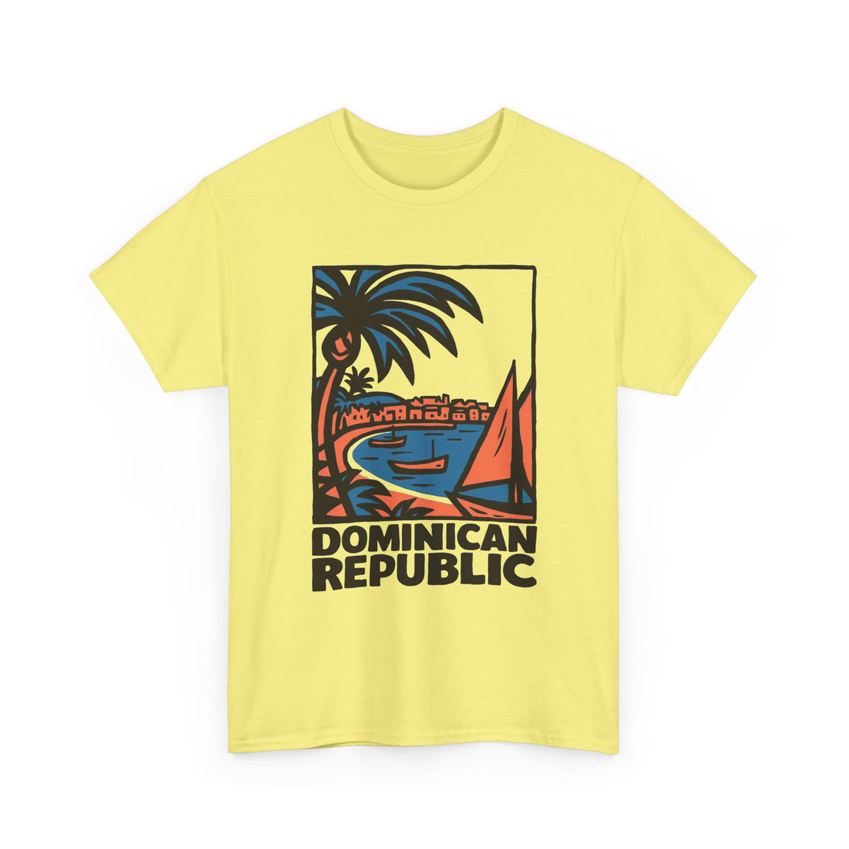 Dominican Republic Beach Graphic T Shirt Men's Heavy Cotton Tee