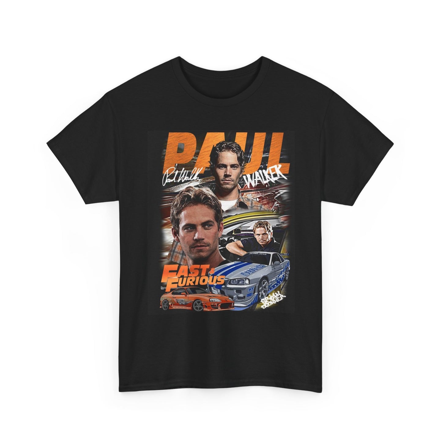 Paul Walker Fast And The Furious Graphic T Shirt Unisex Heavy Cotton Tee