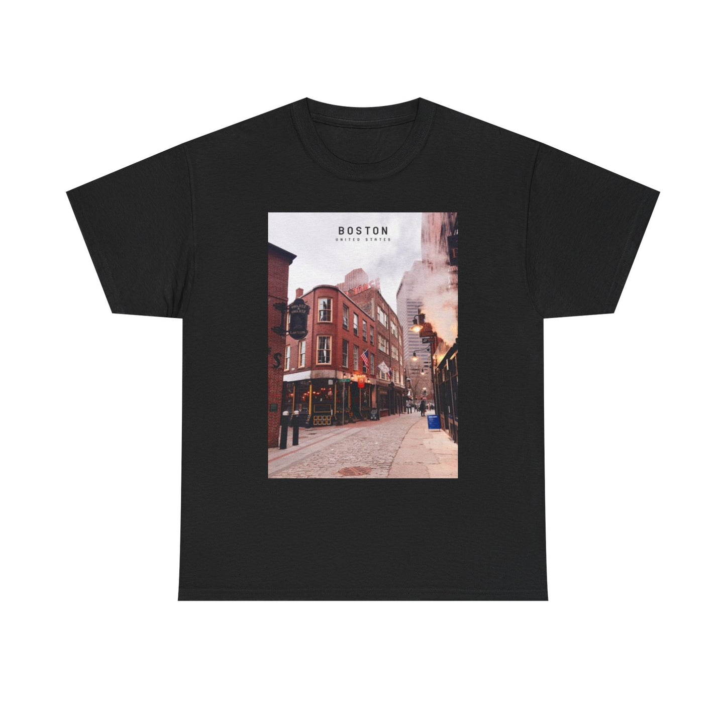 Boston Graphic T Shirt Vintage Downtown Unisex Heavy Cotton Tee