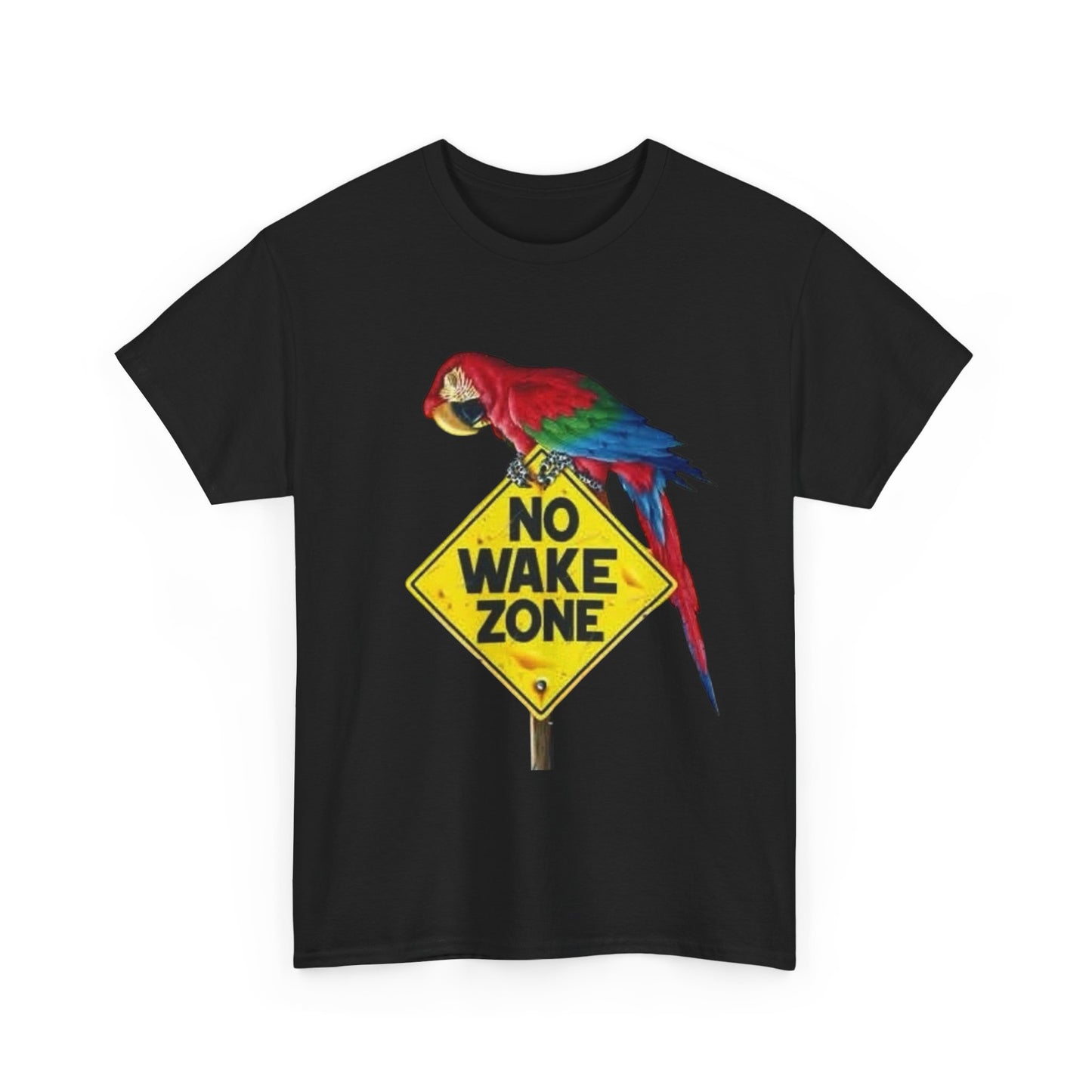 No Wake Zone Parrots Buffett Graphic T-Shirt Unisex Heavy Cotton Tee NEW