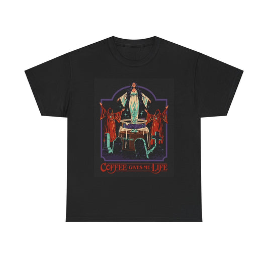 Coffee Gives Me Life Graphic T Shirt Funny Art Coffee Lover Gift Unisex