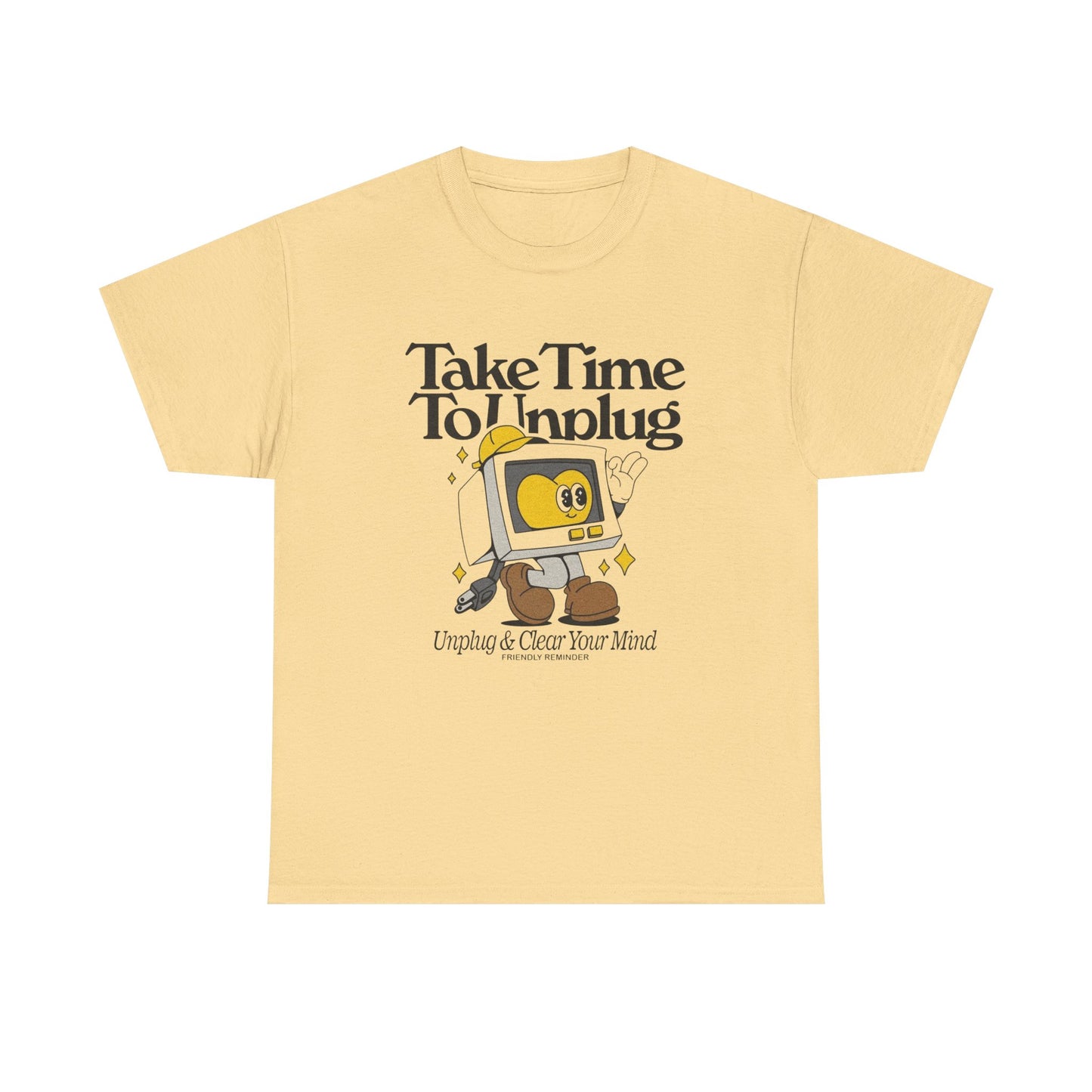 Take Time To Unplug Graphic T Shirt Unisex Heavy Cotton Tee NEW Gift