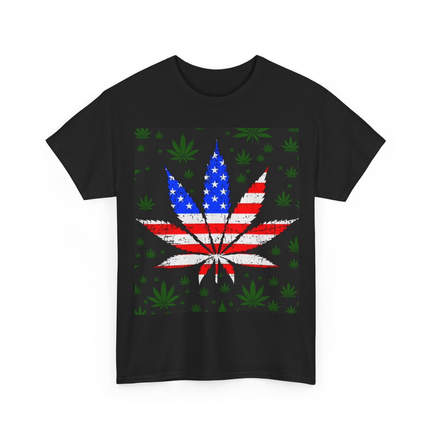 American Flag Tshirt Weed Leaf 420 Willie Cheech and Chong Unisex Heavy Cotton