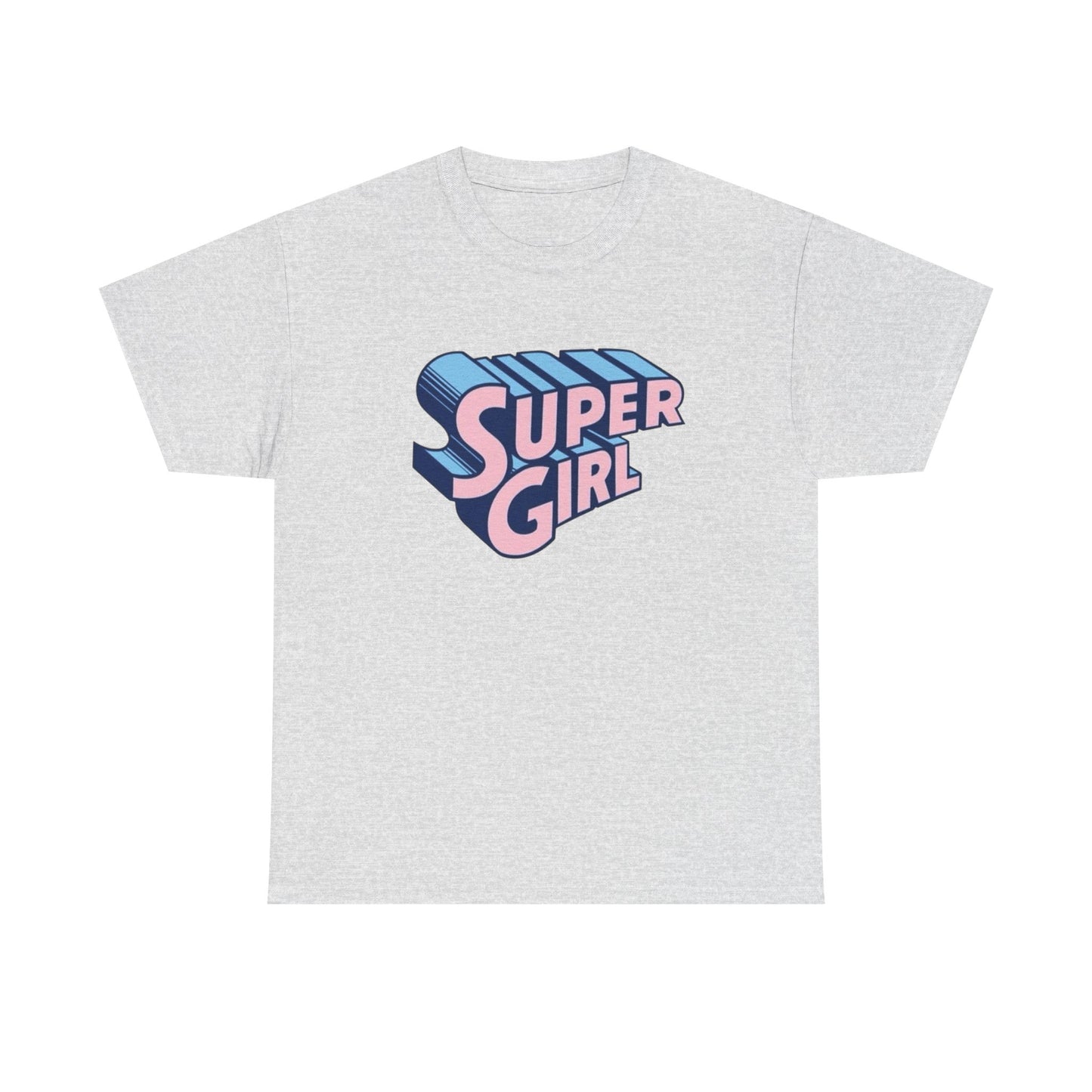 Super Girl Retro Bubble Letters Graphic T-Shirt Unisex Heavy Cotton Tee