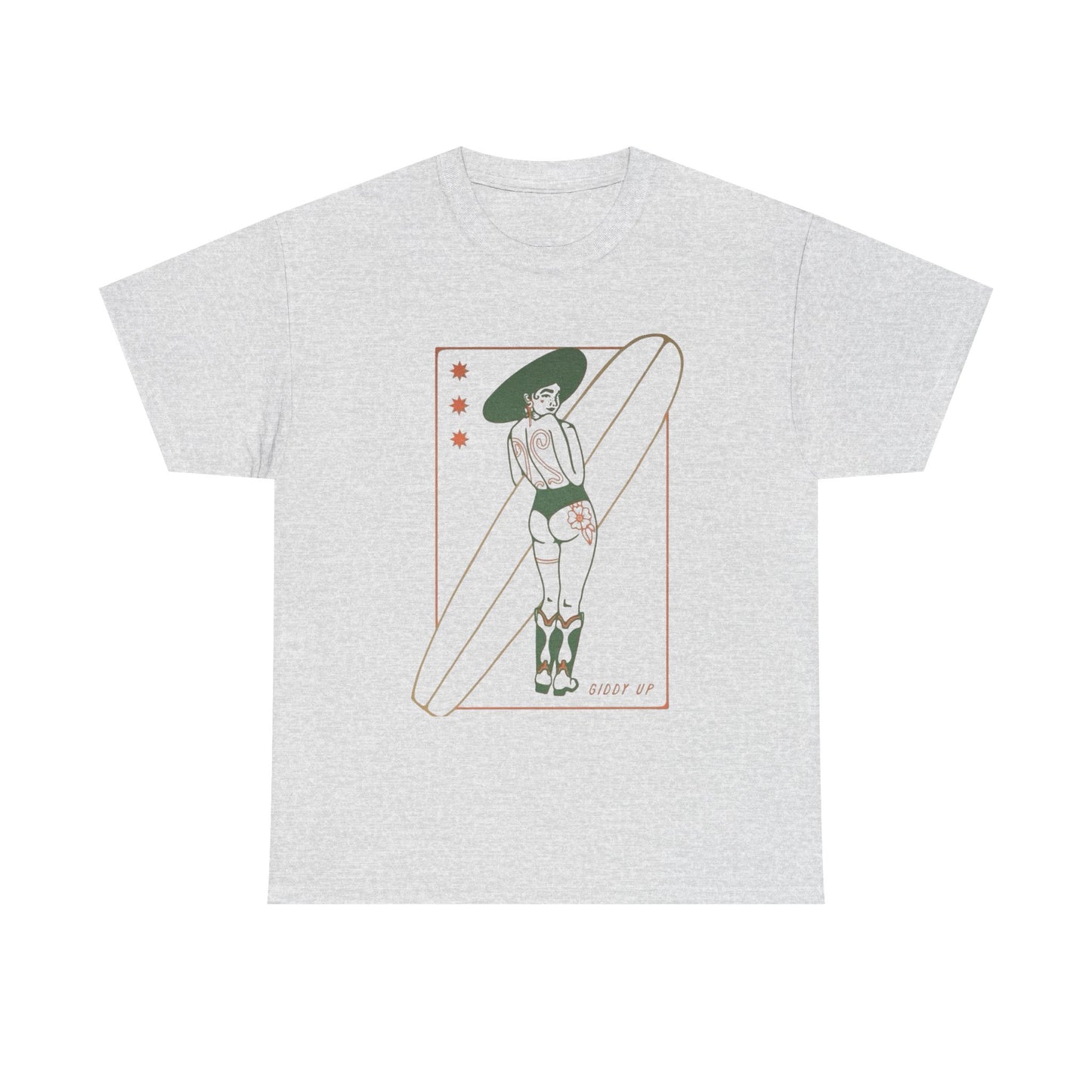 Giddy Up Surfer Graphic T-Shirt Cotton Tee New Gift Vintage