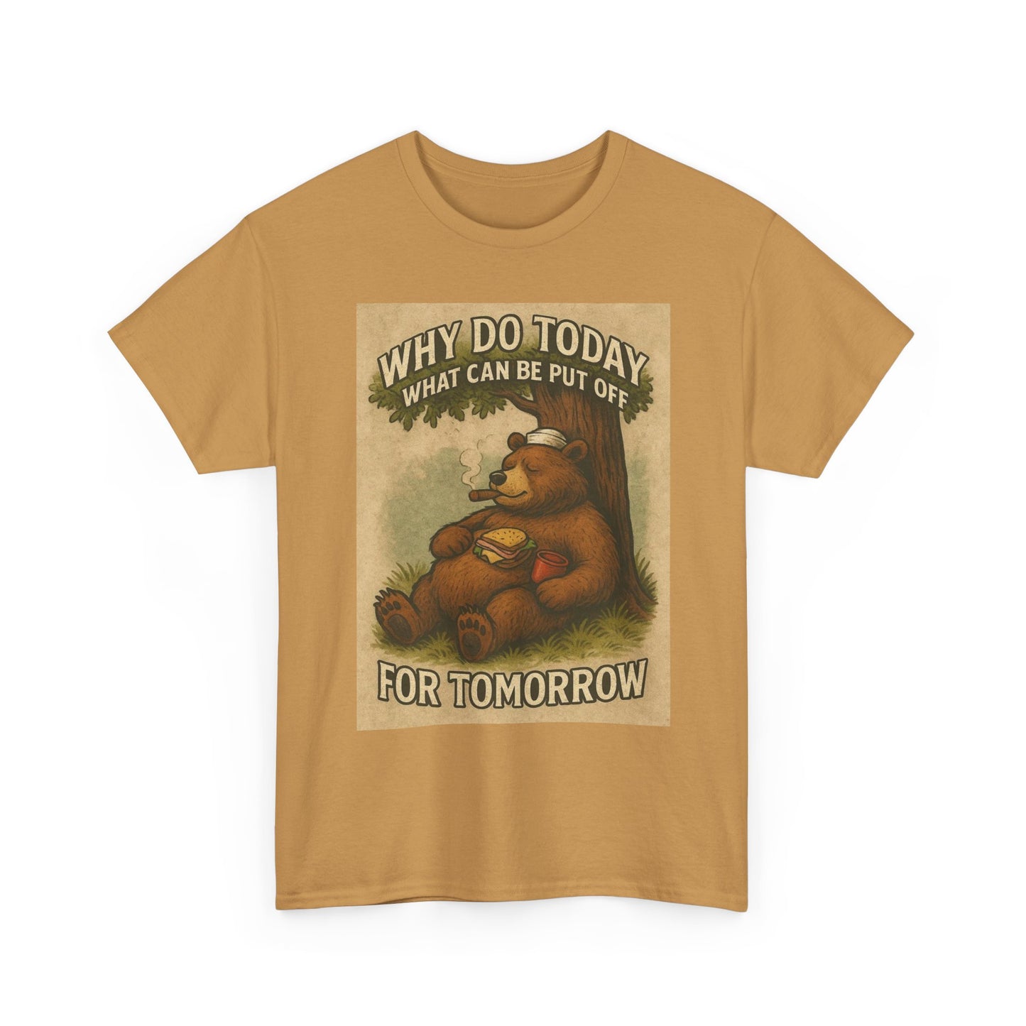 Funny Lazy Bear Graphic T Shirt Gift Apparel Cotton Tee