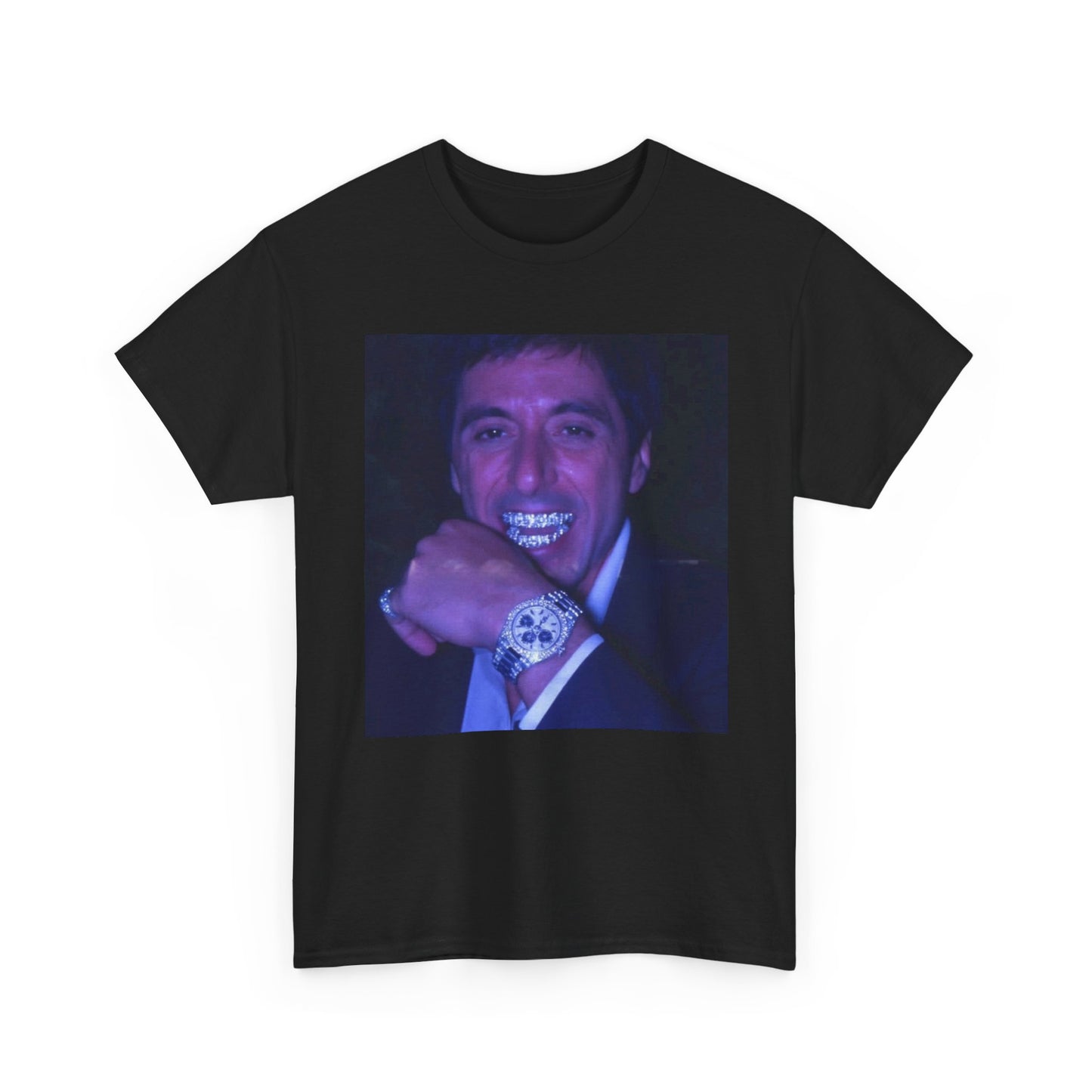 Scarface Iced Out Funny Graphic T Shirt Unisex Heavy Cotton Tee