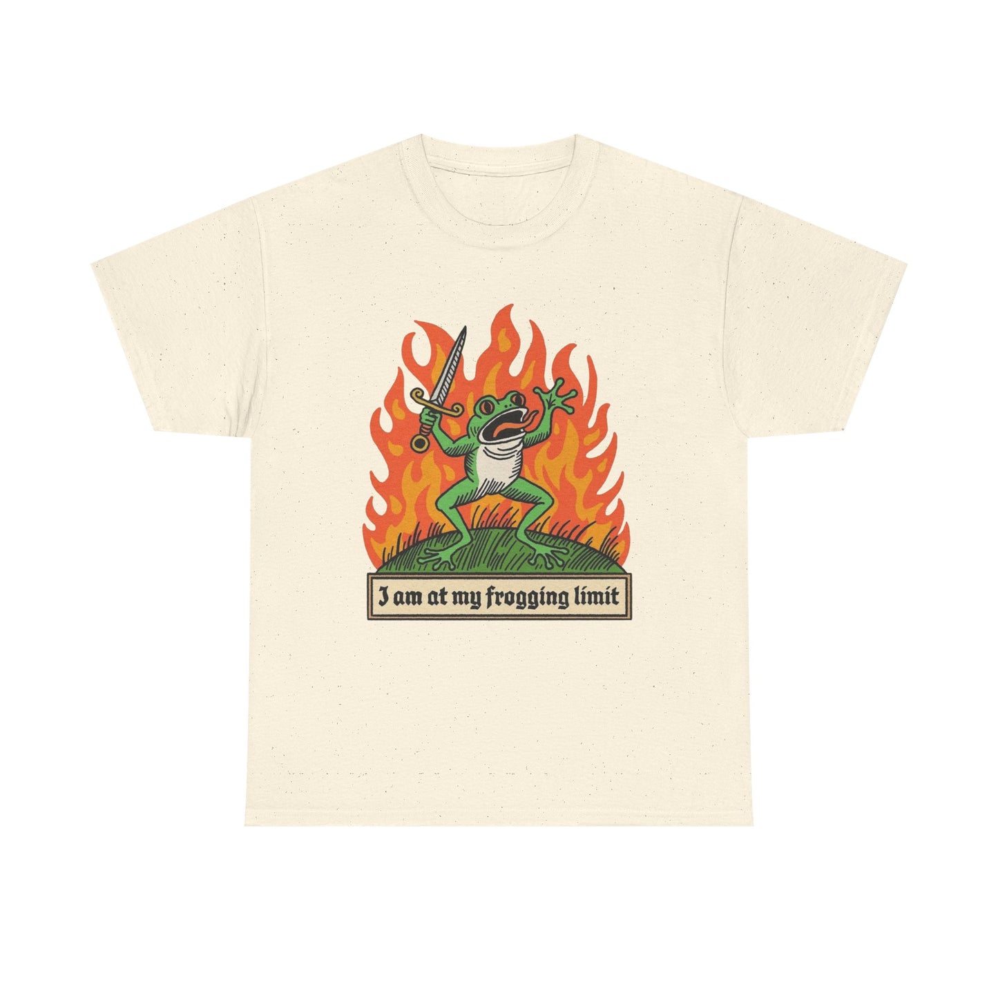 Im At My Frogging Limit Funny Graphic T Shirt Unisex Heavy Cotton Tee