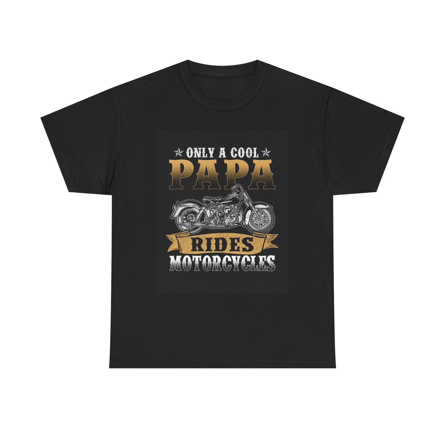 Cool Papa Rides Motorcycles Graphic T Shirt Unisex Heavy Cotton Tee
