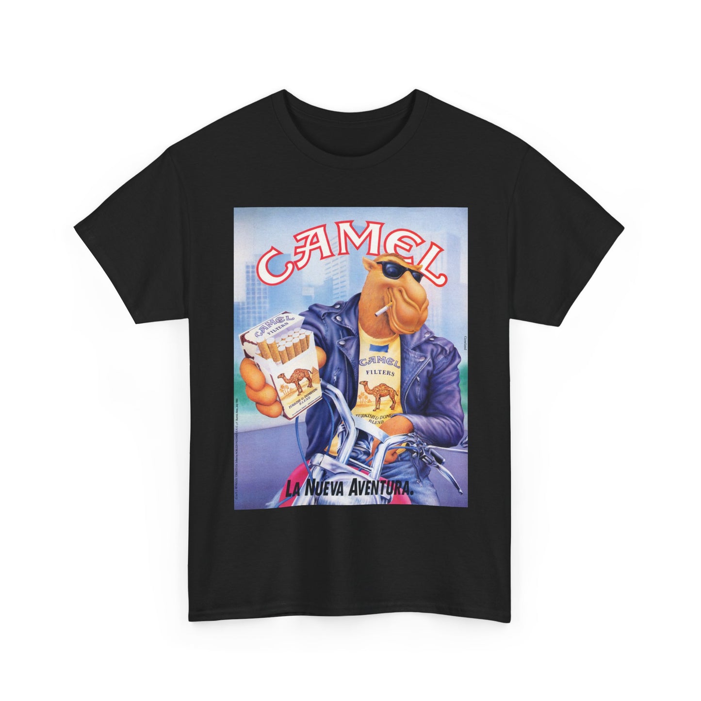 Joe Camel Cigarettes T-shirt Vintage Poster Retro Unisex Heavy Cotton Tee