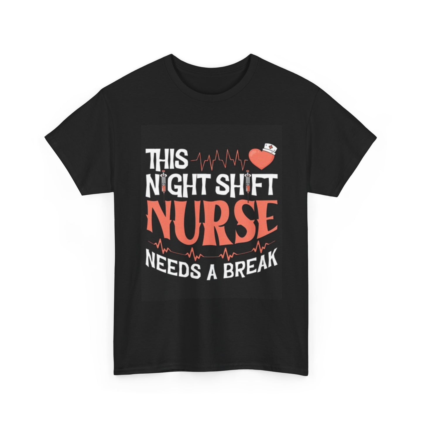 Night Shift Nurse Graphic T Shirt Funny Doctors Unisex Heavy Cotton Tee