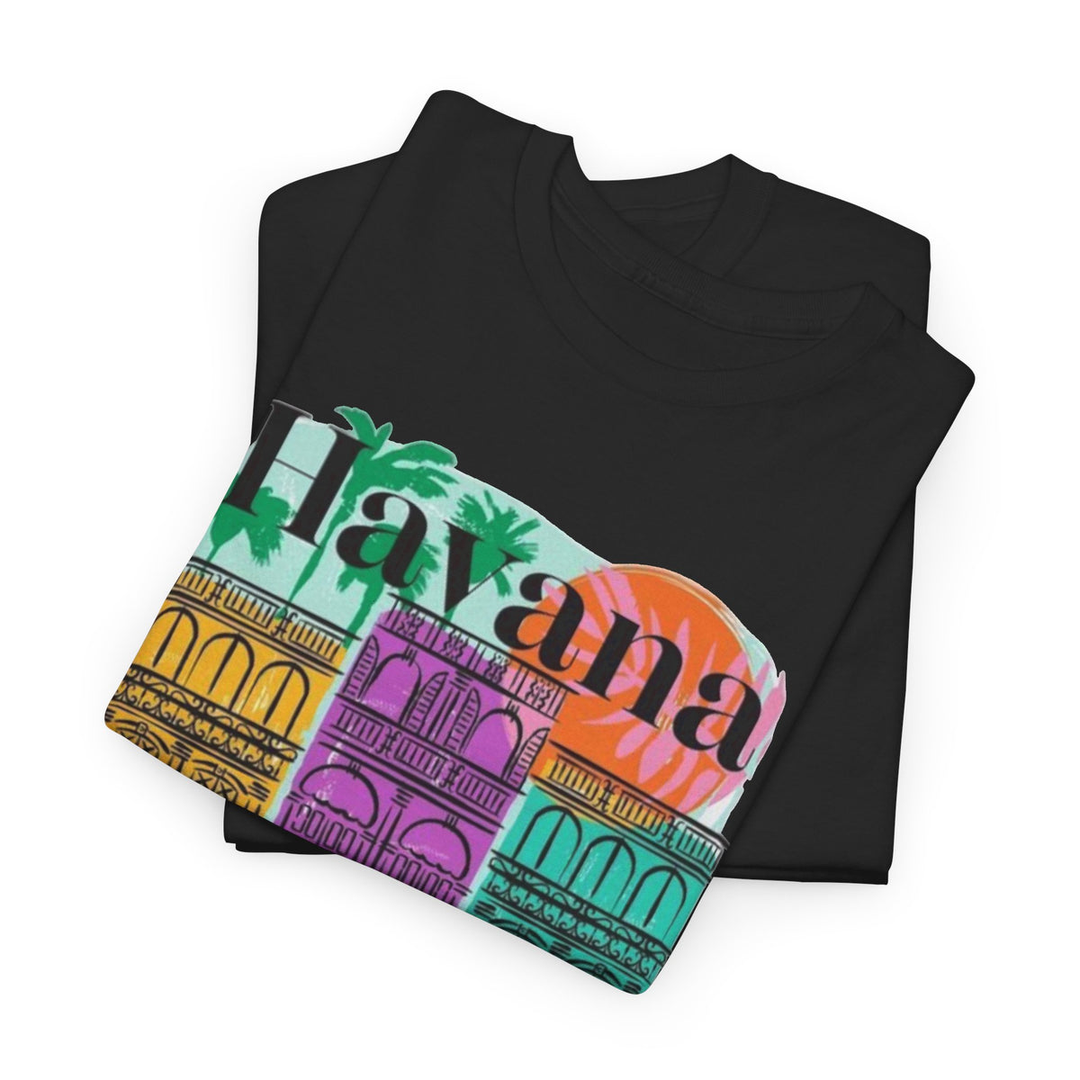 Havana Cuba Graphic T Shirt Men's Retro Travel Art Heavy Cotton Tee