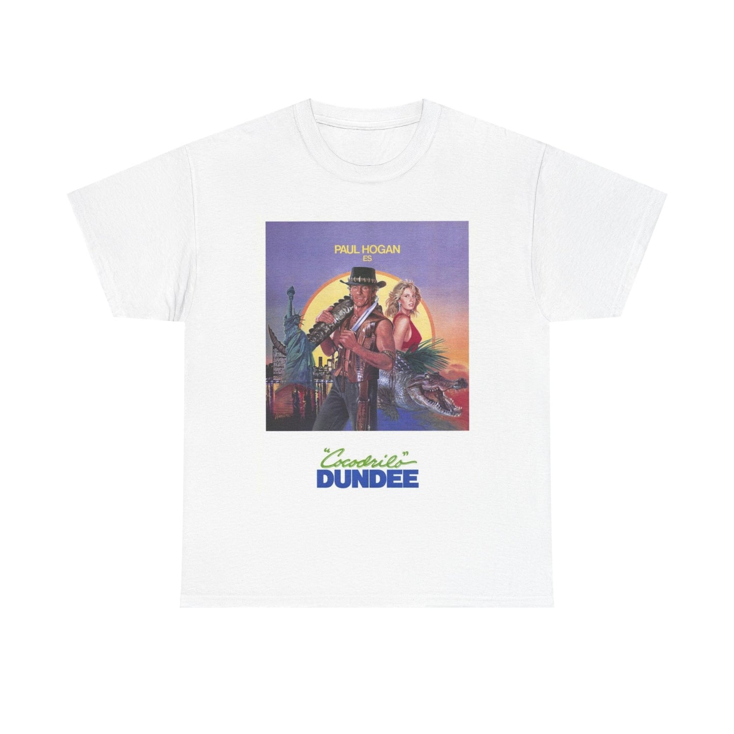 crocodile Dundee T shirt Vintage Movie Poster Retro Unisex Heavy Cotton Tee