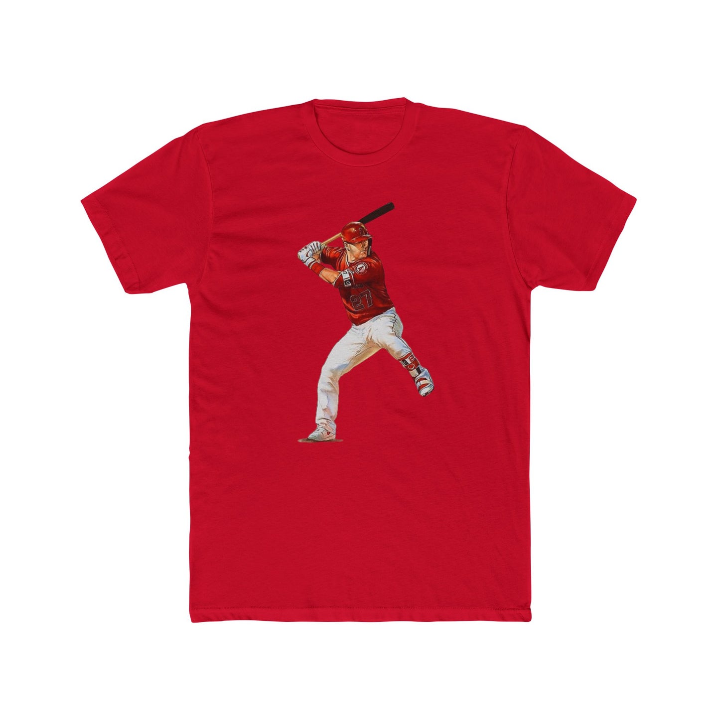 Mike trout tshirt angels California baseball vintage art Men's Cotton Crew Tee
