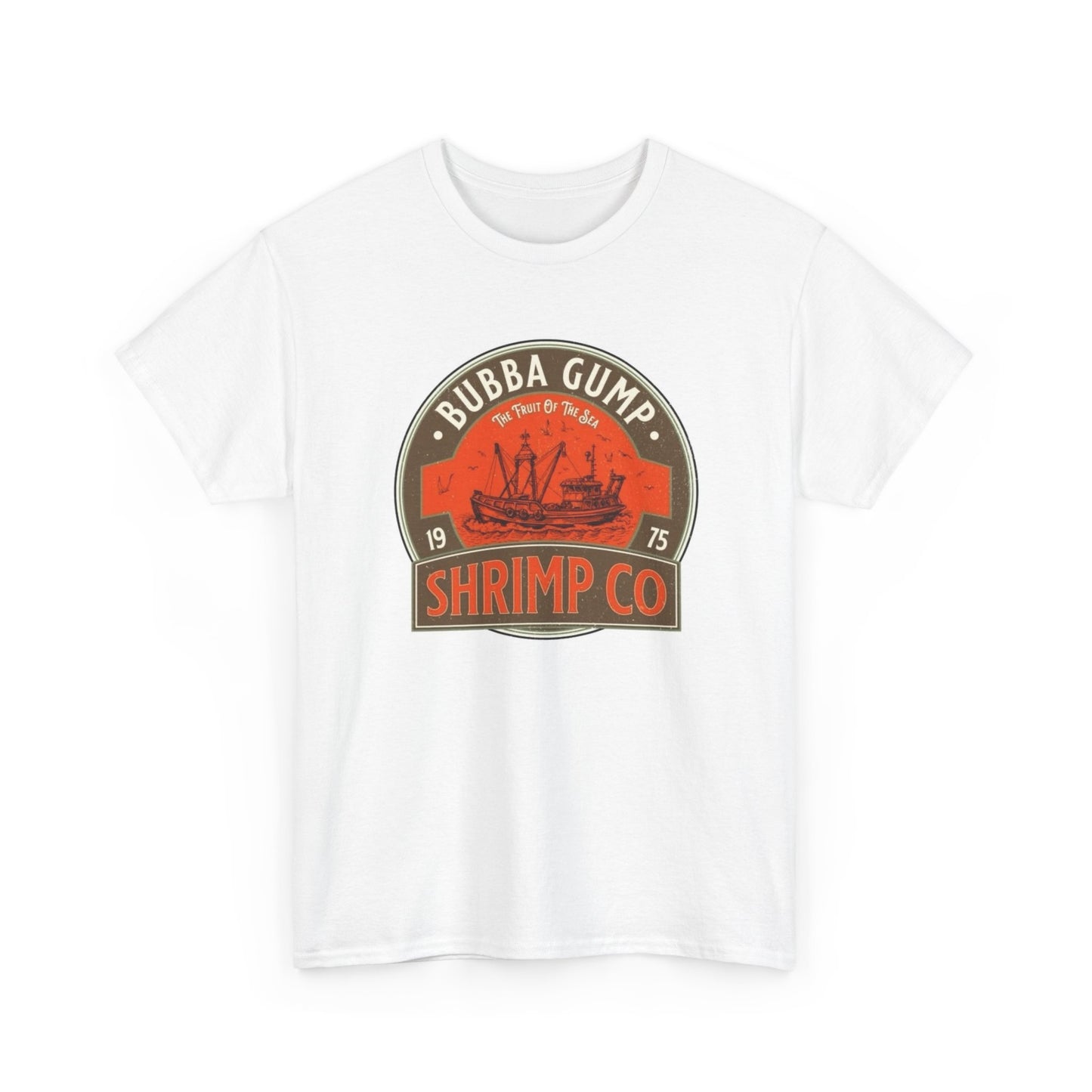 Bubba Gump Shrimp Fishing Graphic T Shirt Unisex Heavy Cotton Tee