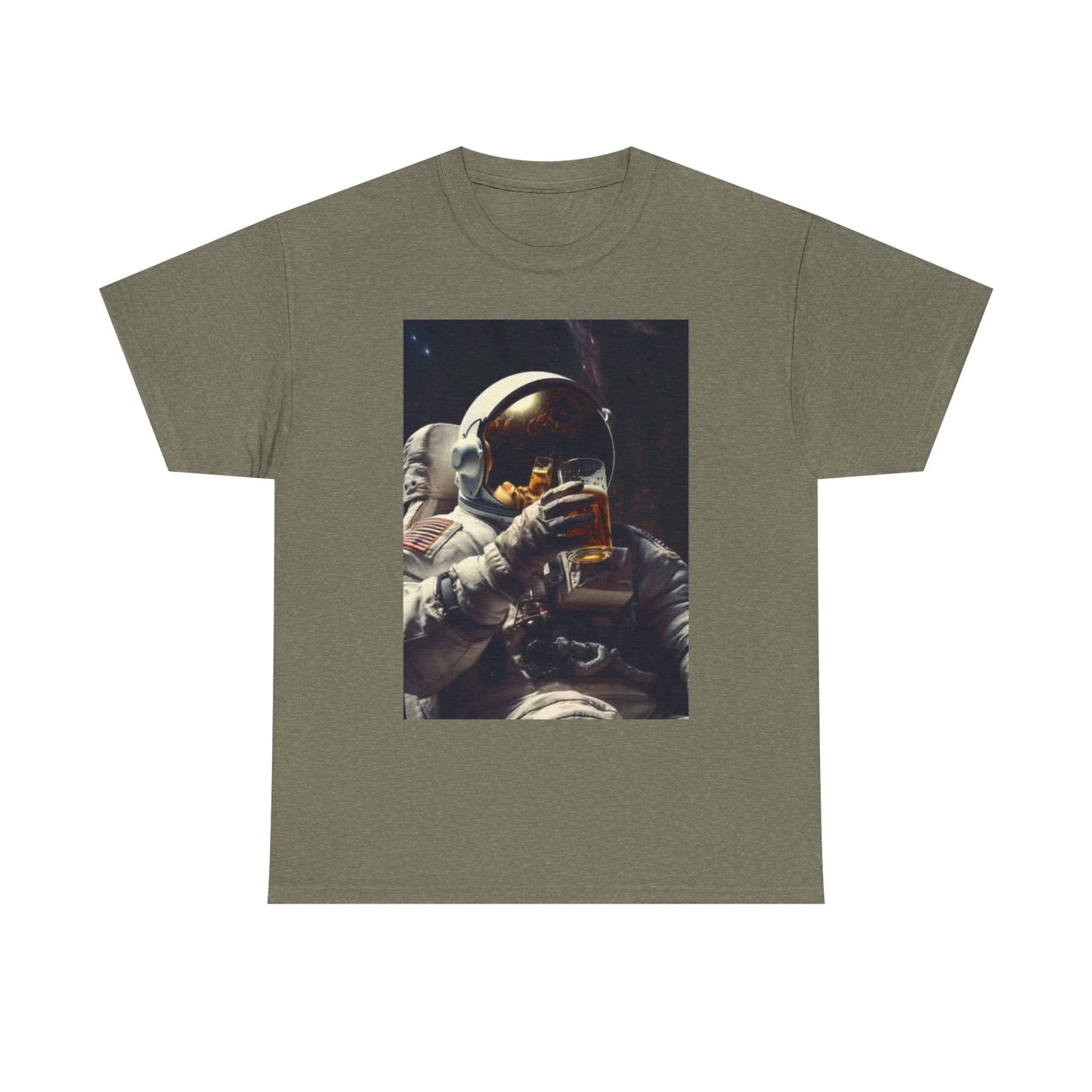 Space Beers T Shirt Funny Astronaut Graphic Retro Comedy Unisex Heavy Cotton Tee