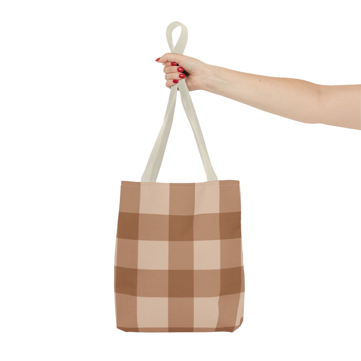 Brown Checkered All Over Print BRAND NEW Purse - Pocketbook - Travel Tote Bag