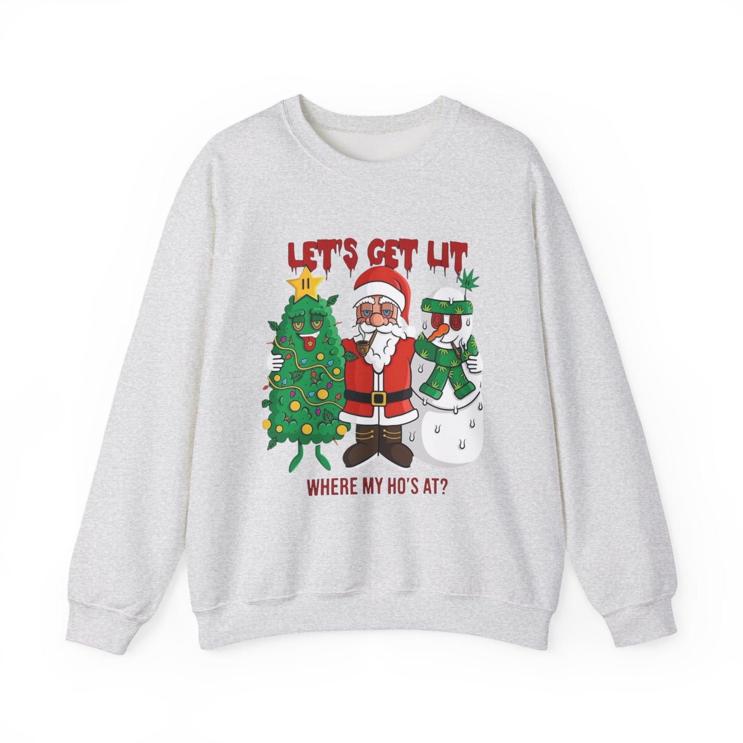 Lets Get Lit Santa Christmas Sweater NEW Unisex Heavy Blend™ Crewneck Sweatshirt