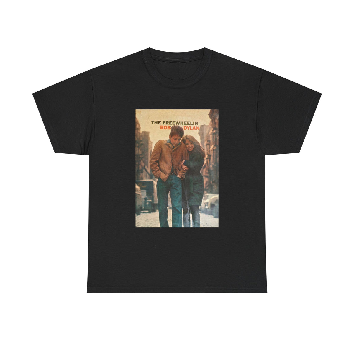 Bob Dylan Tshirt Vintage Freewheelin Album Cover Art Retro Unisex Heavy Cotton