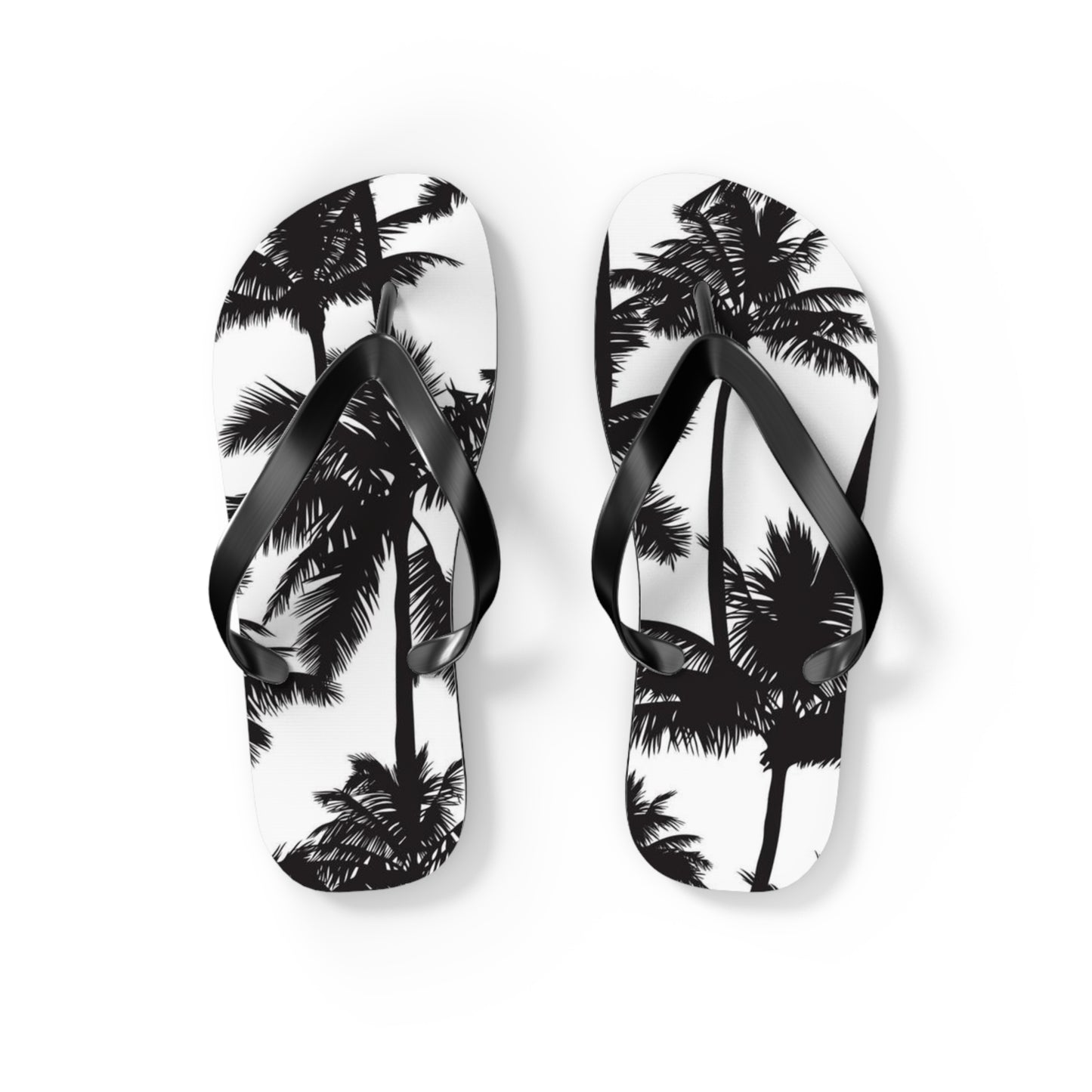 Black And White Palm Trees Sandals Summer Flip Flops Slides BRAND NEW