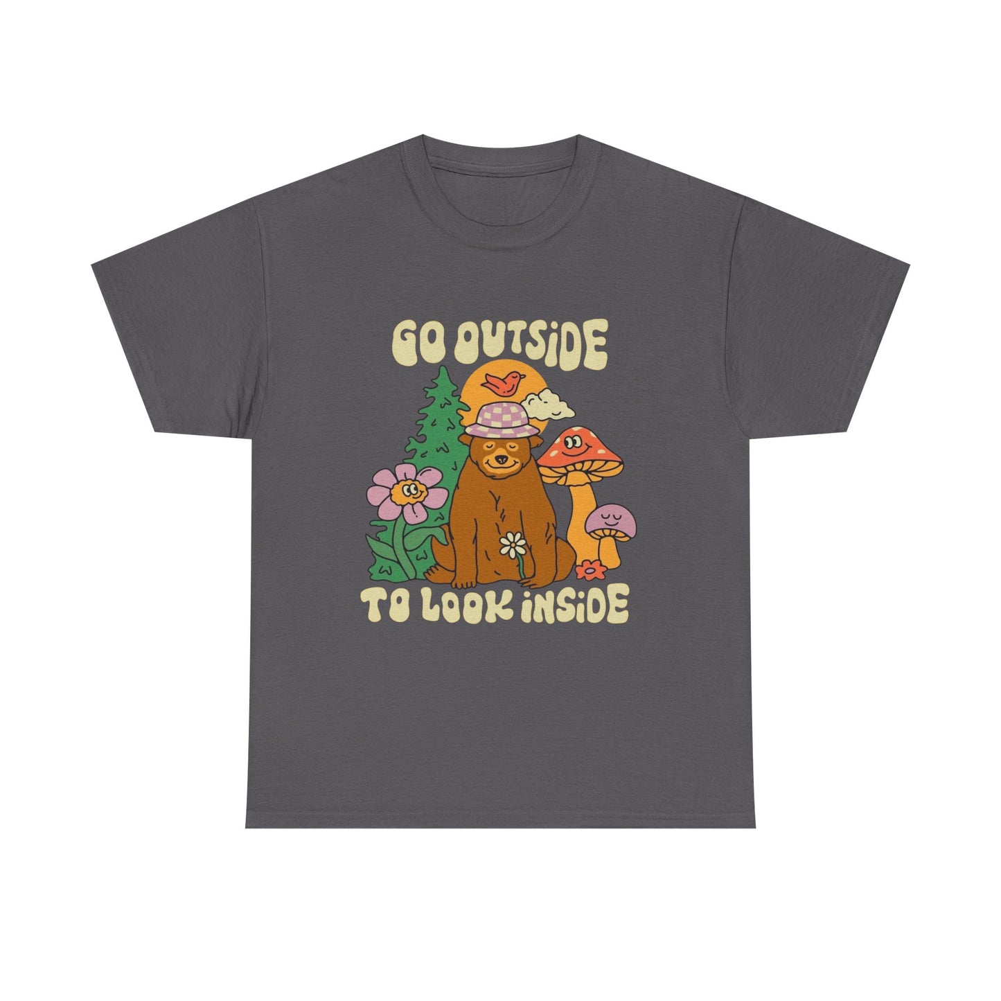 Go Outside To Look Inside Graphic T Shirt Unisex Heavy Cotton Tee