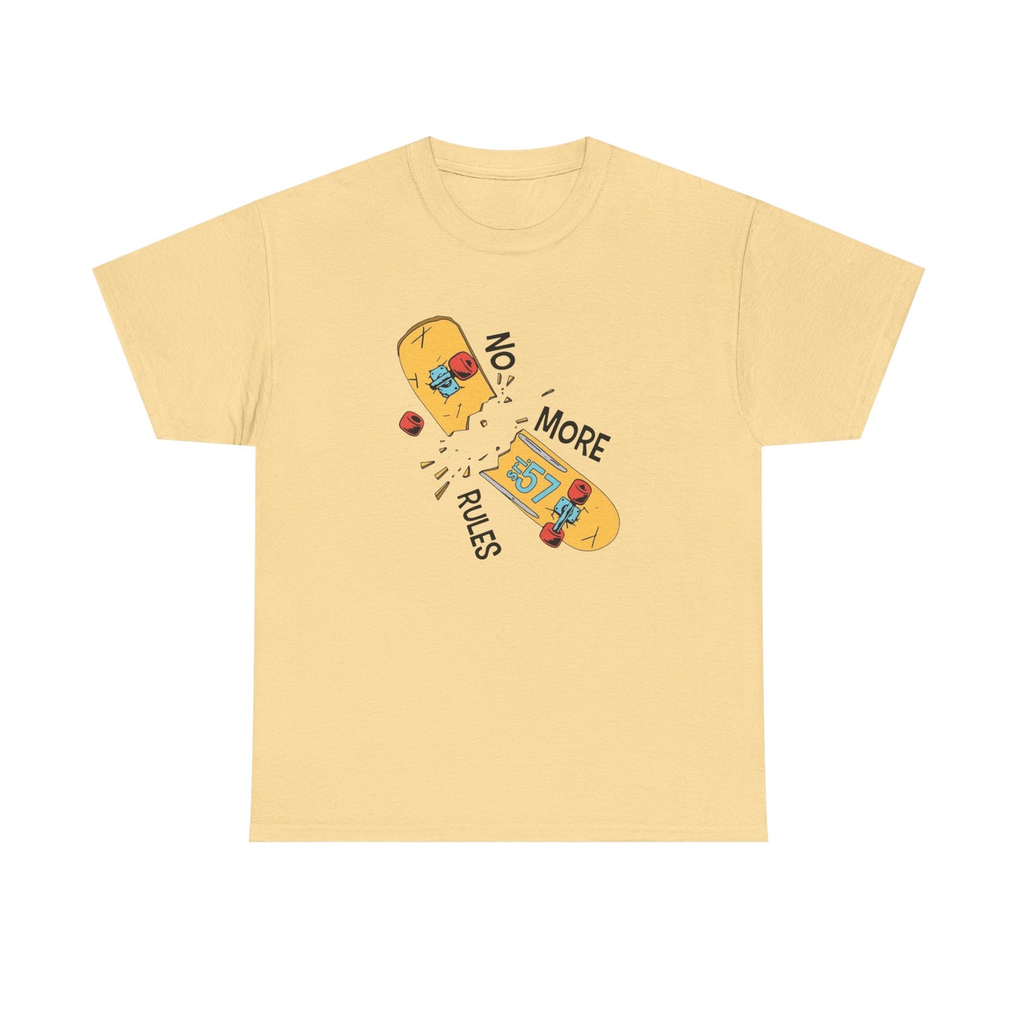 No More Rules Skateboarding Graphic T-Shirt Unisex Heavy Cotton Tee