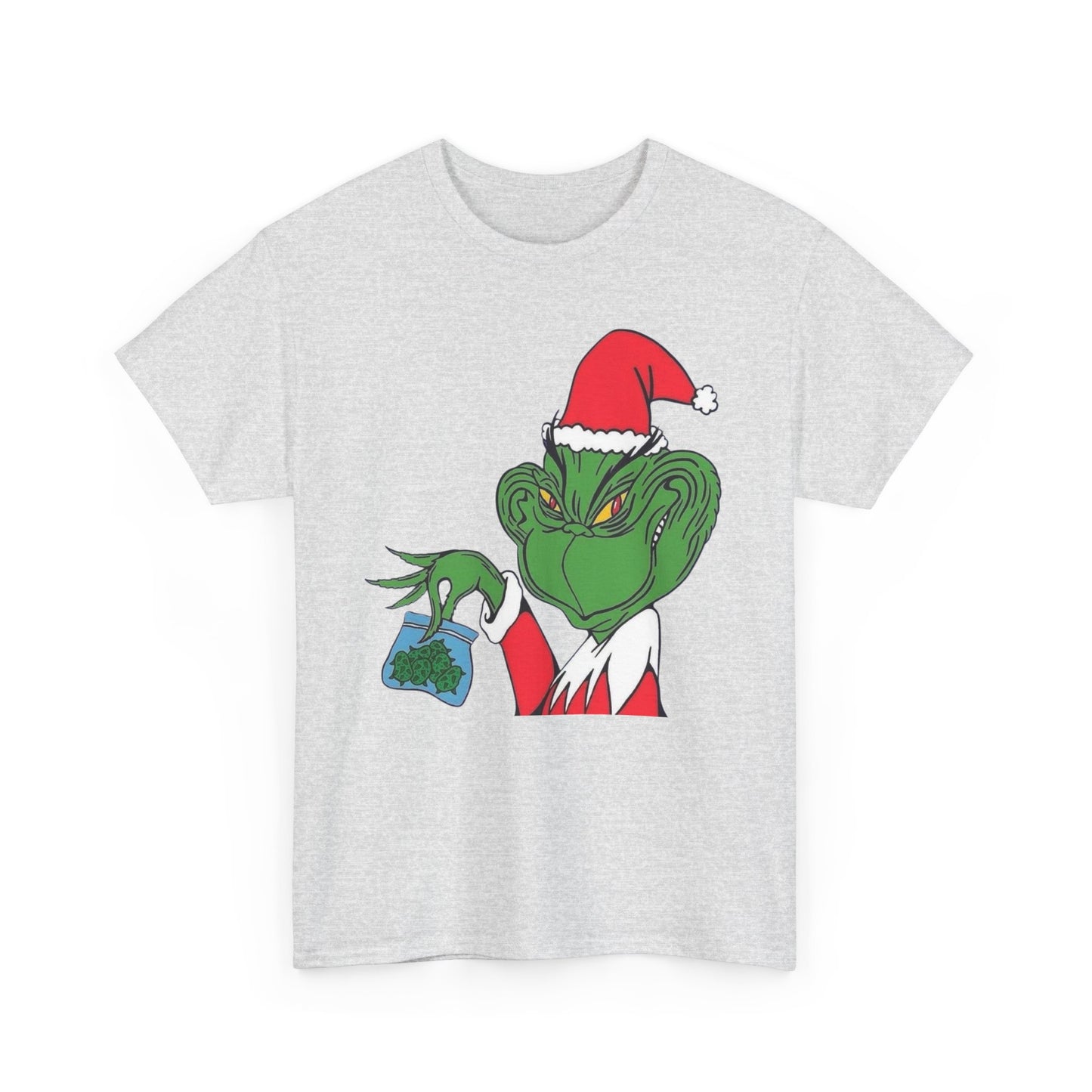 Christmas Grinch Weed Funny Graphic T Shirt NEW ADULT TEE VINTAGE