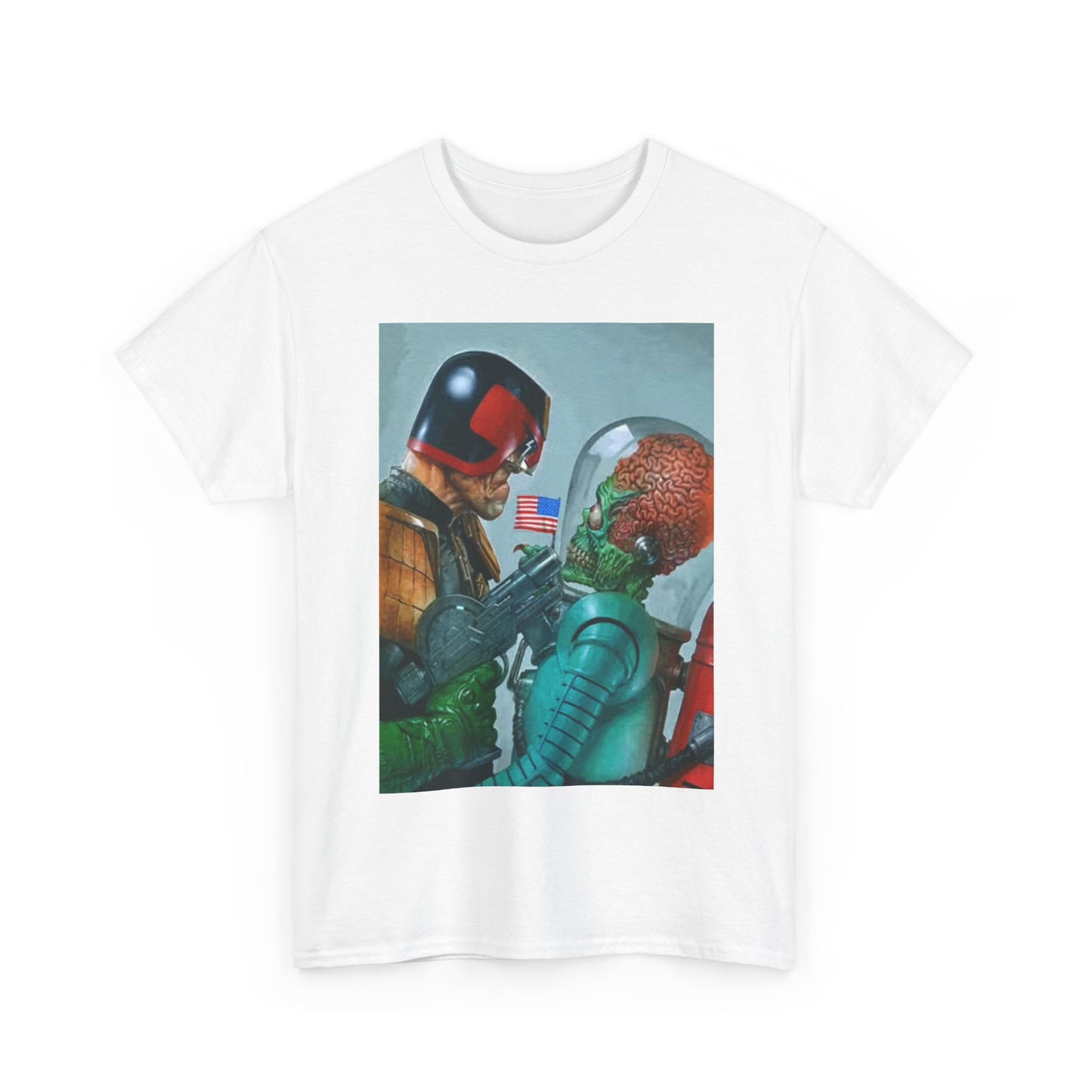 Alien Invasion Funny Shirt Graphic Space Ship Mars Unisex Heavy Cotton Tee