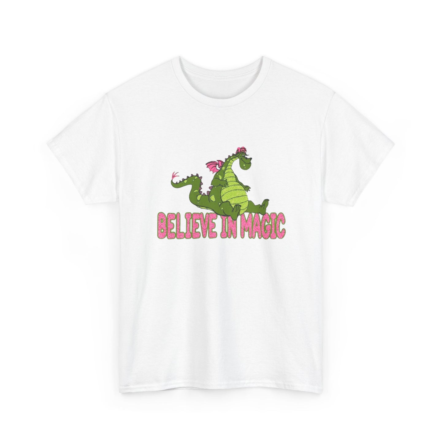 Believe In Magic T Shirt Funny Puff the Magic Dragon Graphic Unisex Heavy Cotton