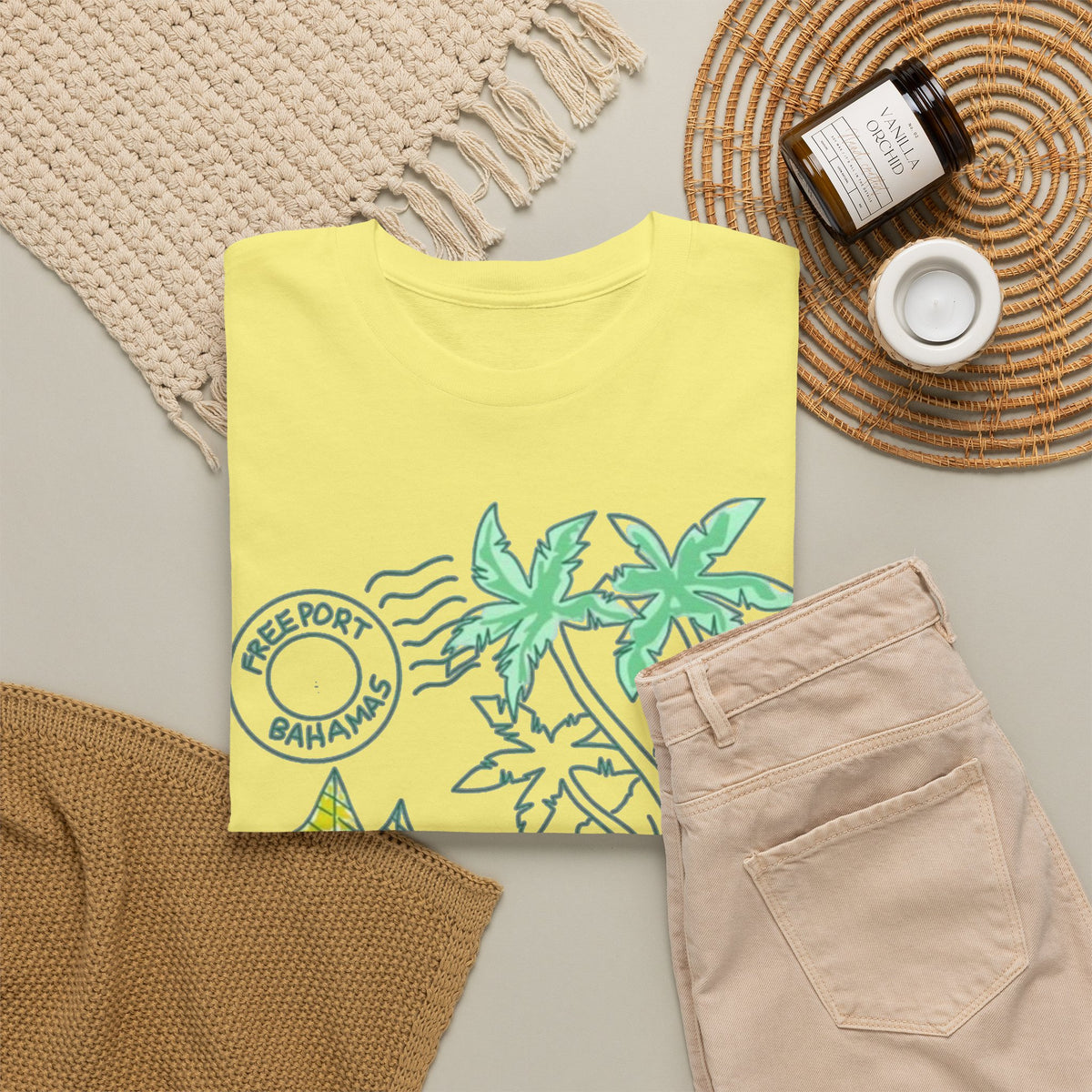 Bahamas Palm Tree Island Graphic T-Shirt Men's Graphic Tee