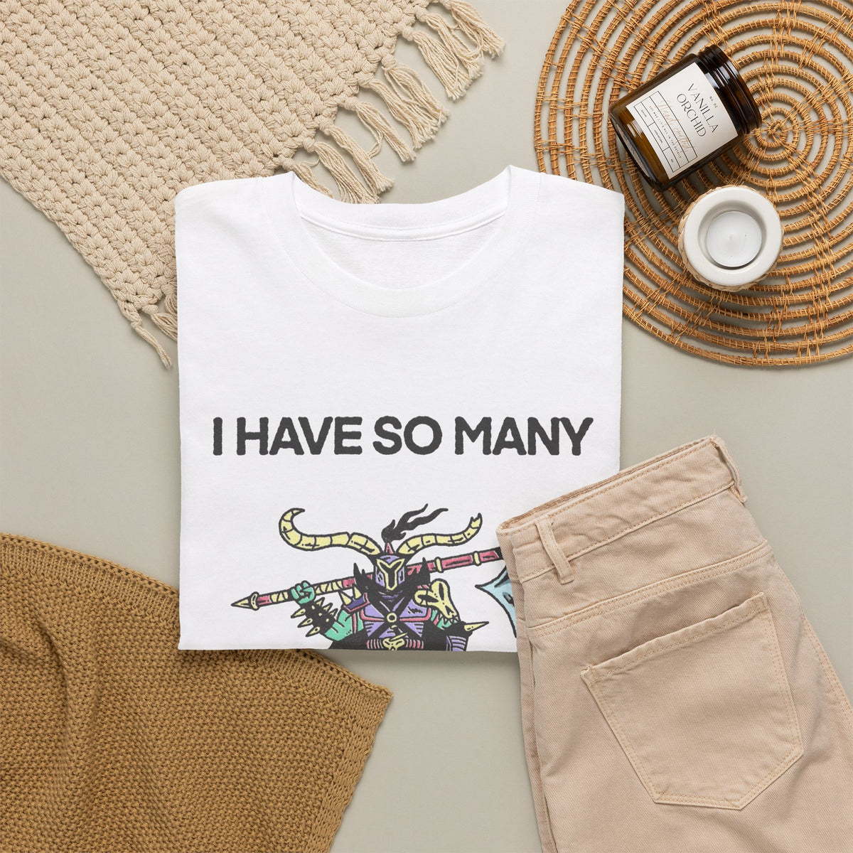 I Have So Many Feelings Funny Medieval Graphic T Shirt Men's Heavy Cotton Tee