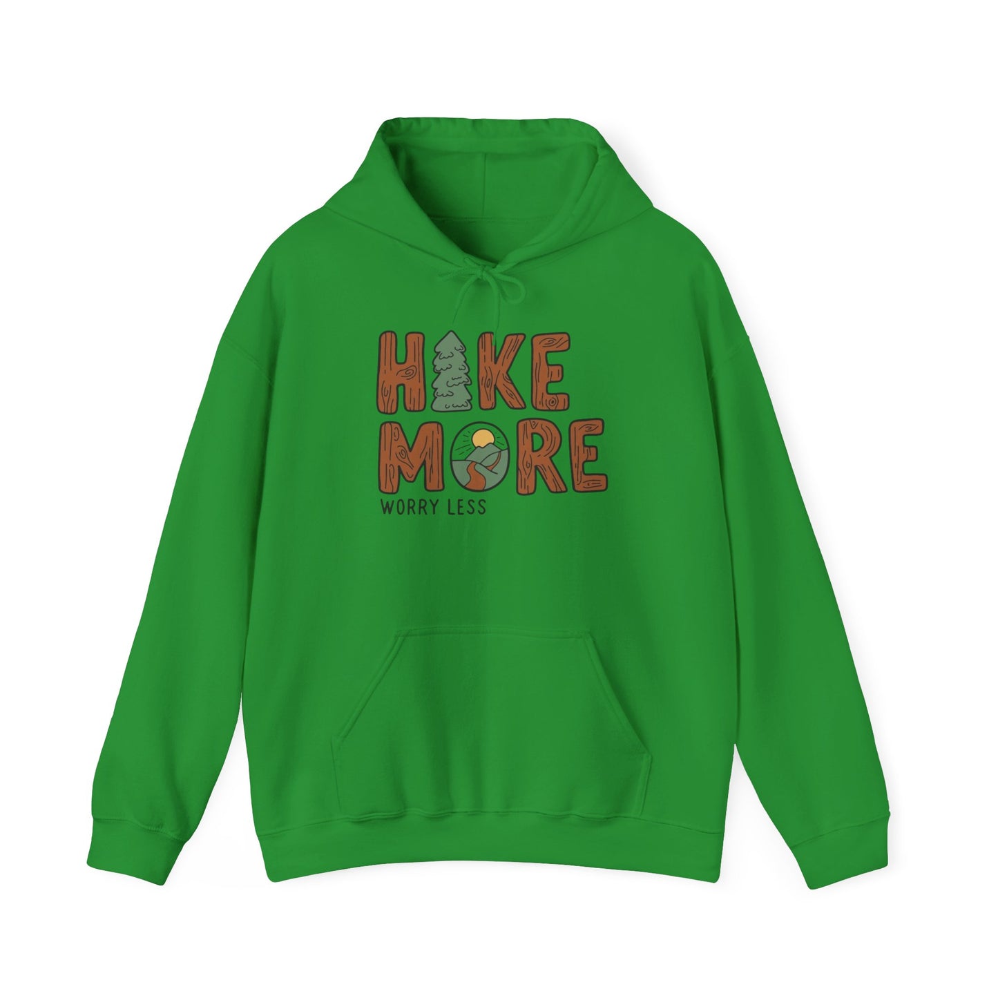 Hike More Worry Less Graphic Hoodie Unisex Heavy Blend™ Hooded Sweatshirt