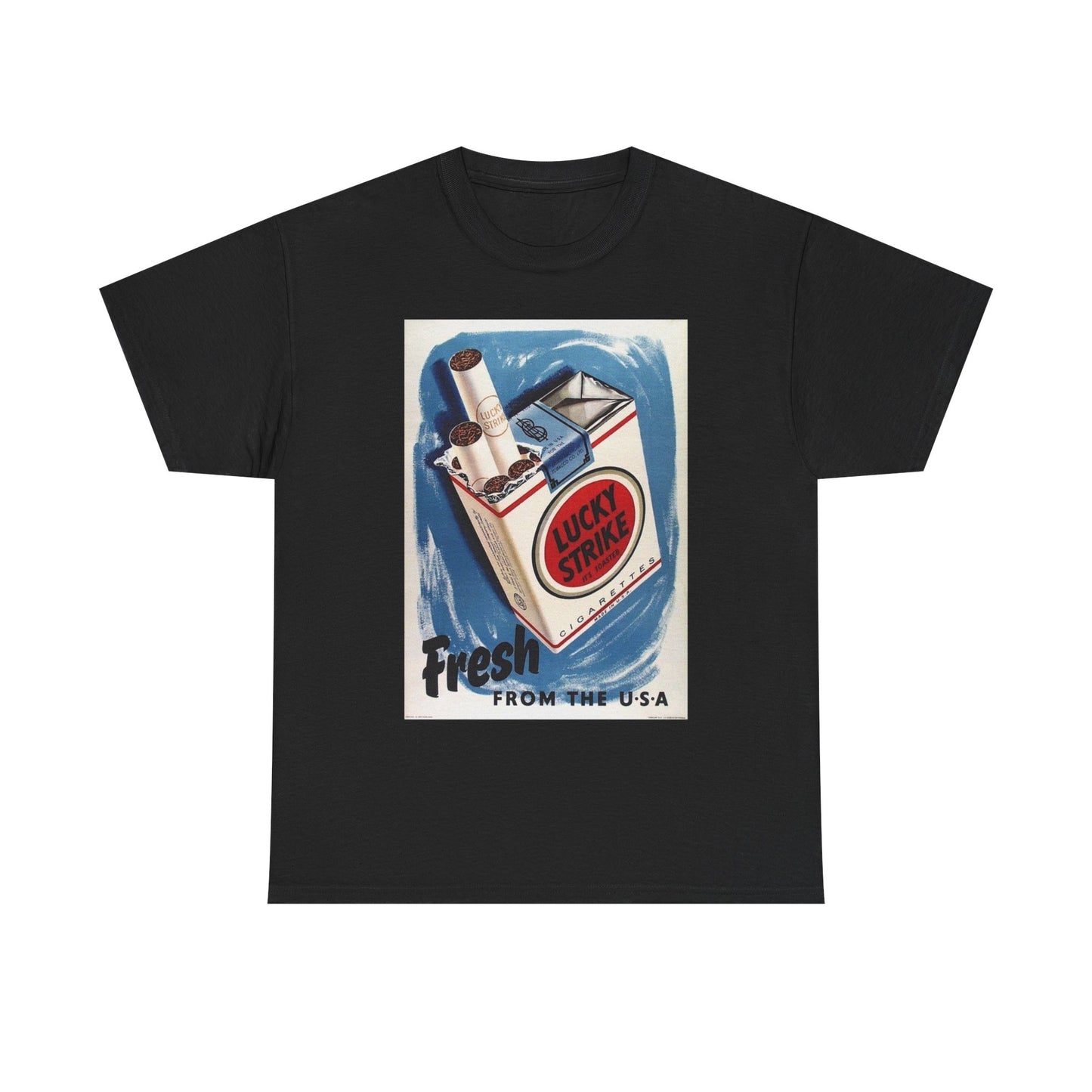 Lucky Strike Cigarettes Graphic T Shirt Vintage Retro Apparel Heavy Cotton Tee