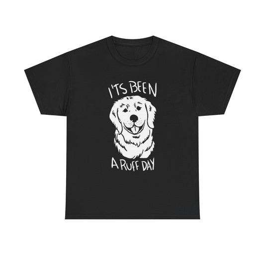 Its Been A Ruff Day Funny Golden Retriever Graphic T Shirt Unisex Heavy Cotton