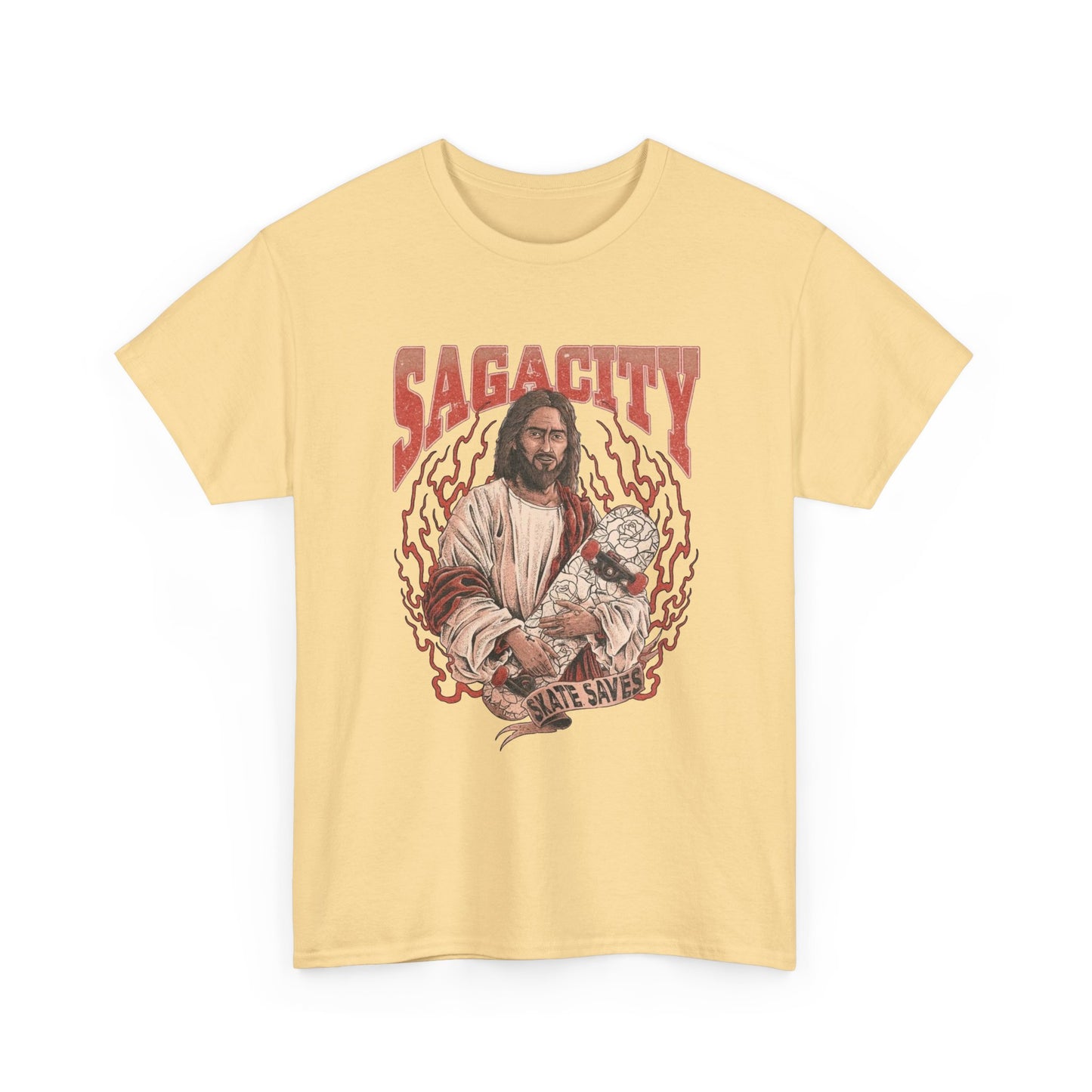 Saga City Skate Saves Graphic T Shirt Unisex Heavy Cotton NEW Tee