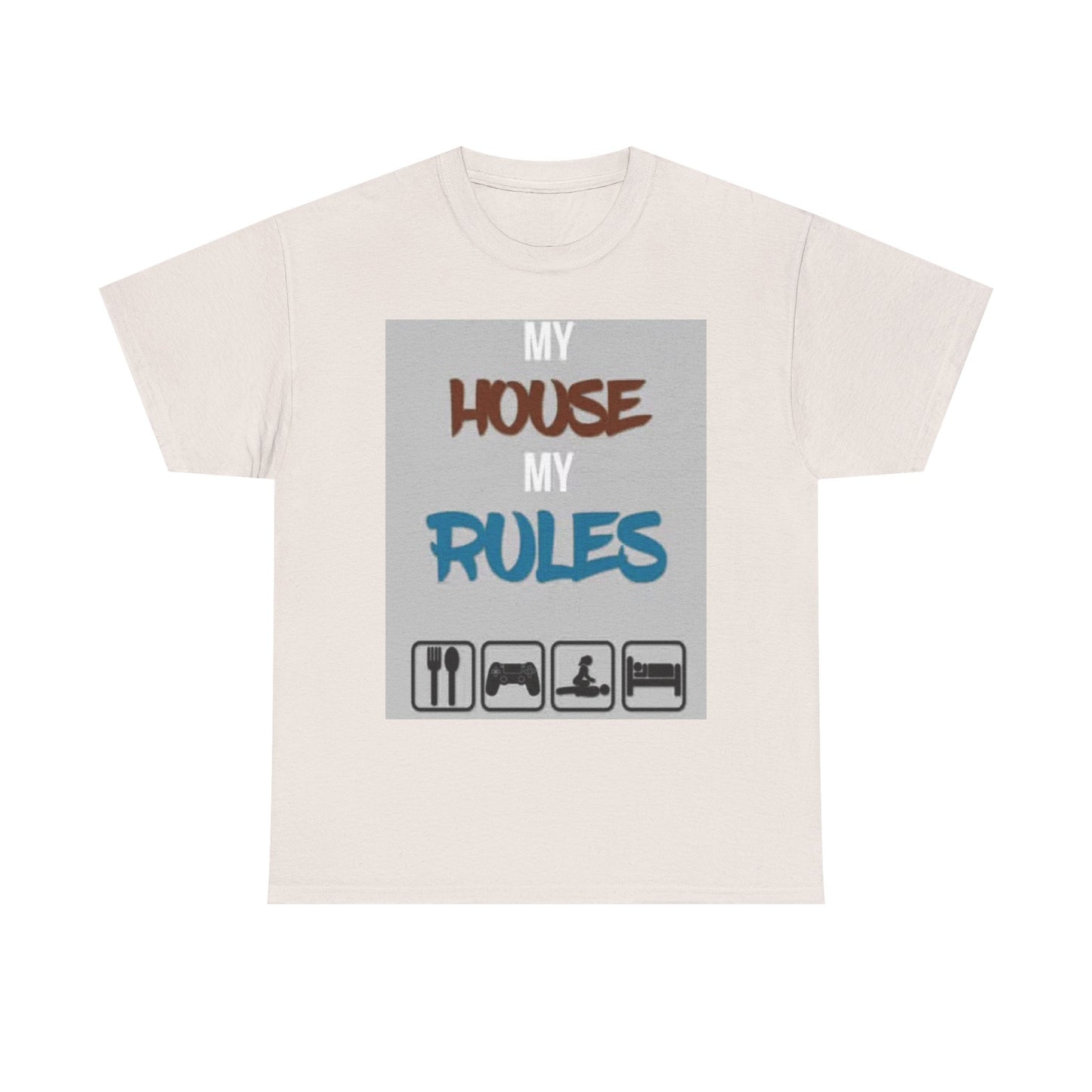 My House My Rules Funny Graphic T Shirt Unisex Heavy Cotton Tee