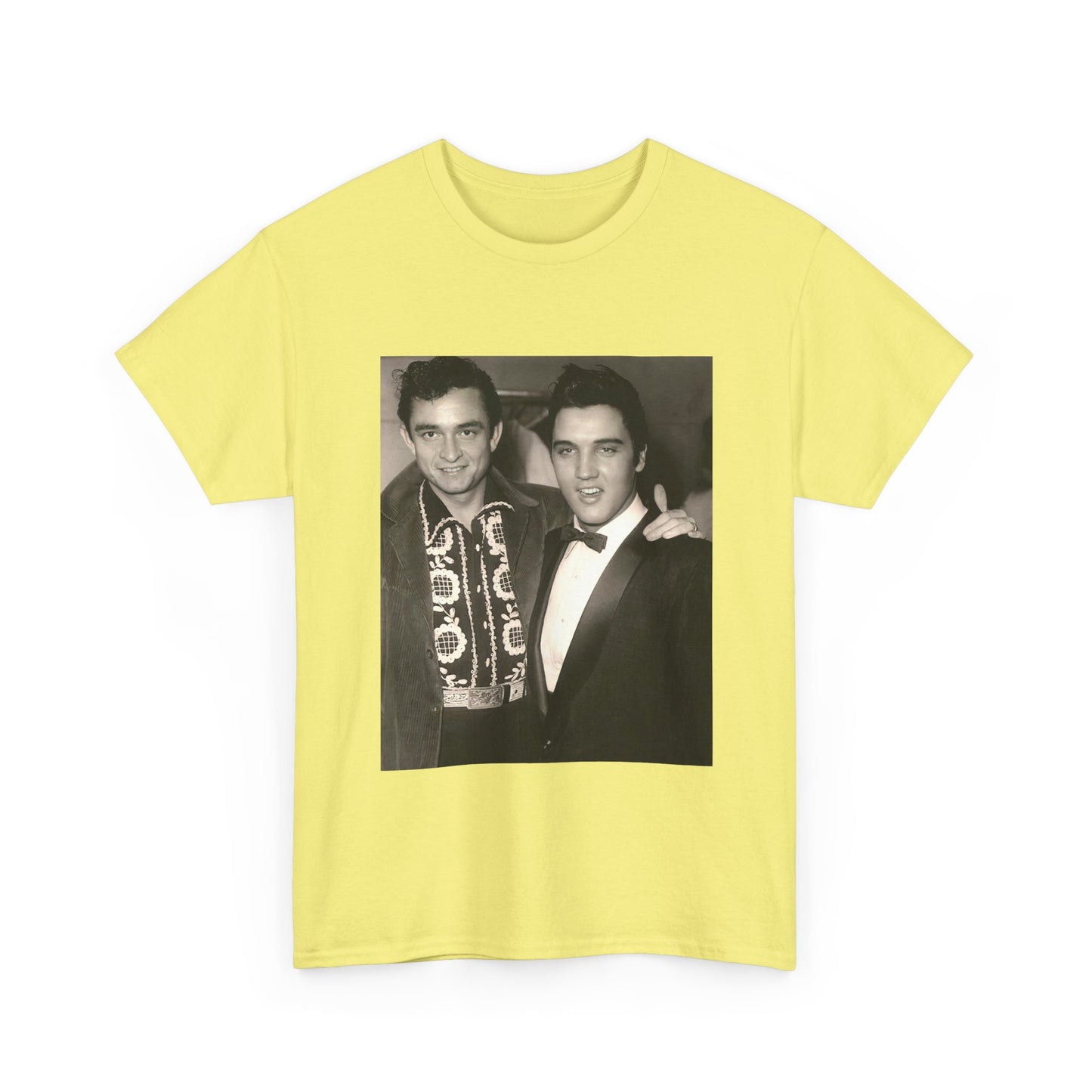 Elvis And Johnny cash shirt vintage graphic art black and white Heavy Cotton