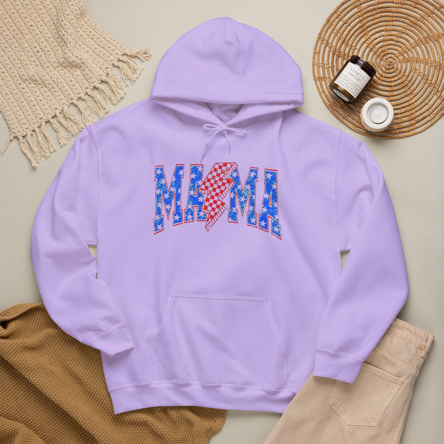 USA Mama Mom Retro Graphic Hoodie Women's Heavy Blend™ Hooded Sweatshirt