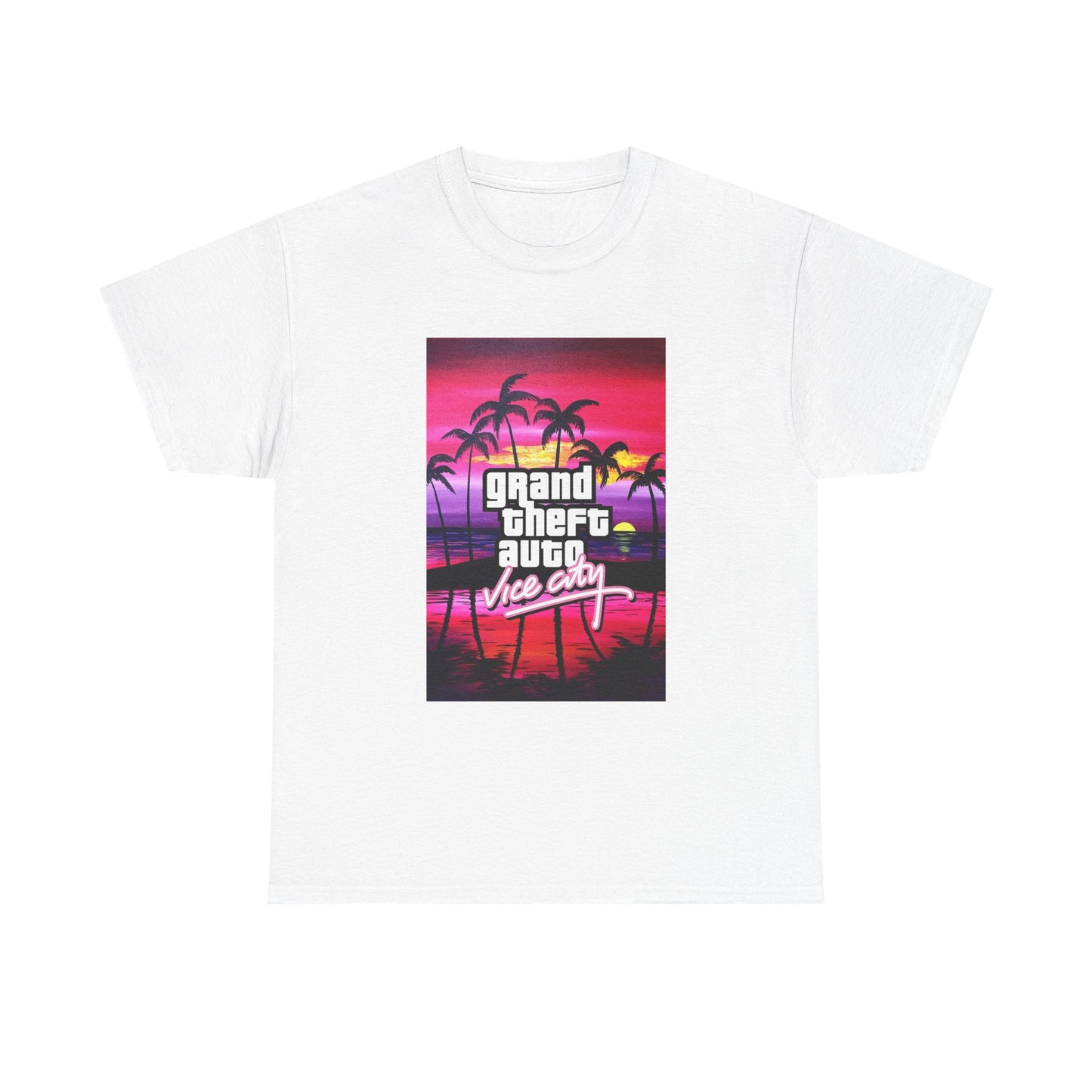 Grand Theft Auto Tshirt Vice City Retro Gaming Graphic Unisex Heavy Cotton Tee 0
