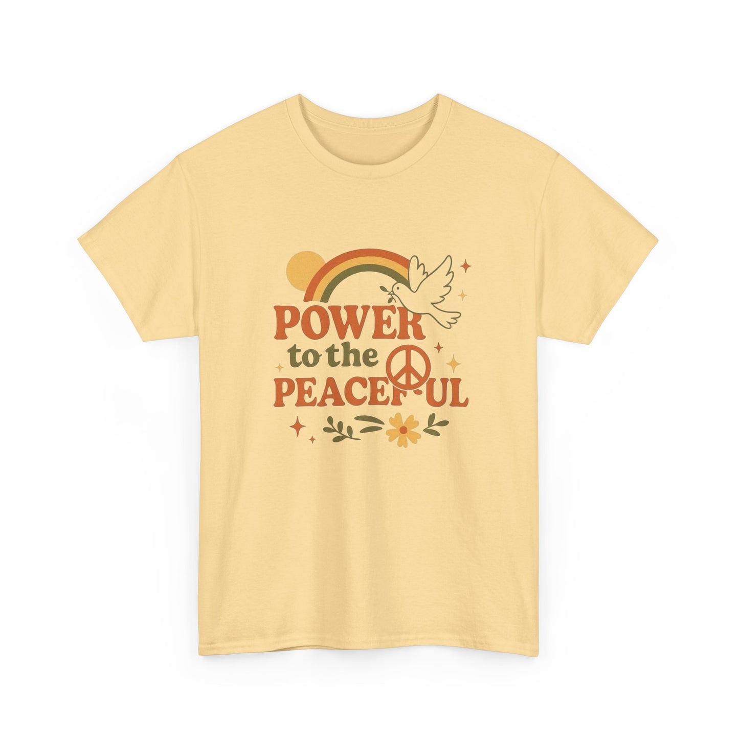 Power To The Peaceful Graphic T Shirt Adult NEW