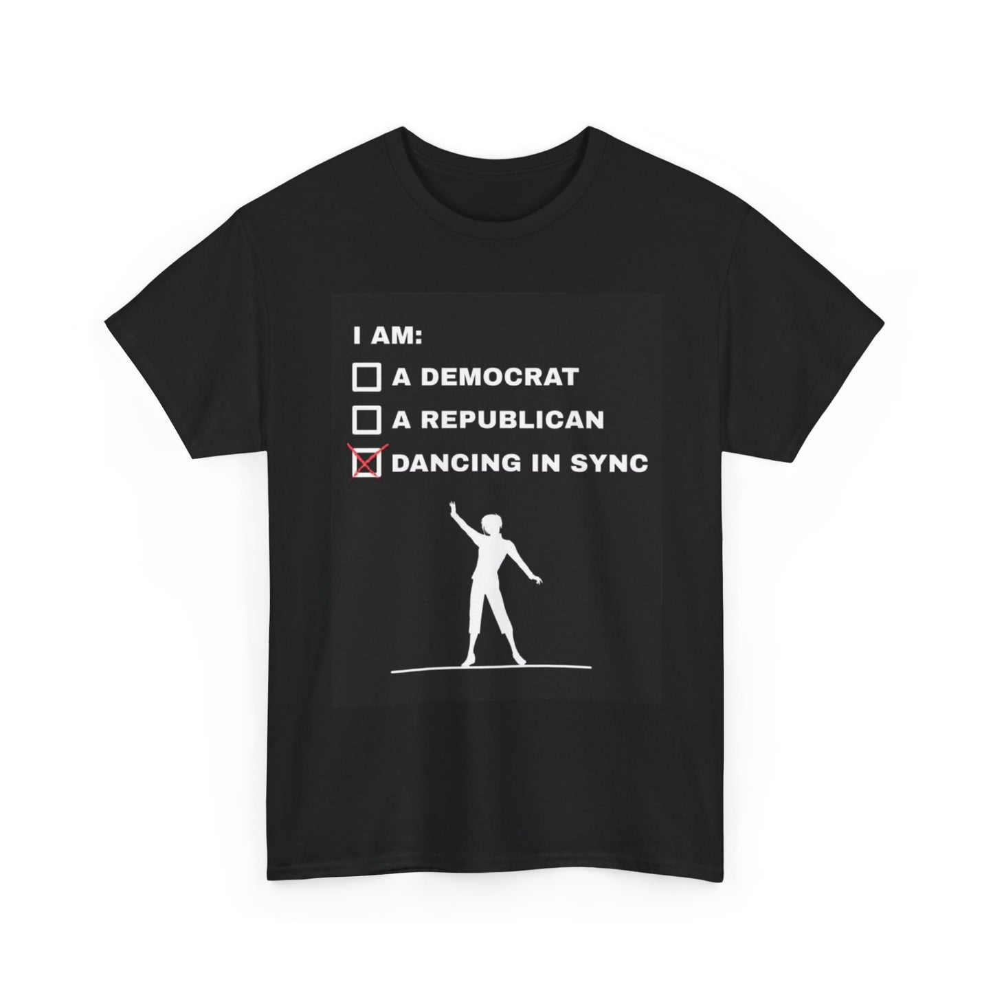 Dancing In Sync Tshirt Democrat or Republican Funny Gift Unisex Heavy Cotton Tee
