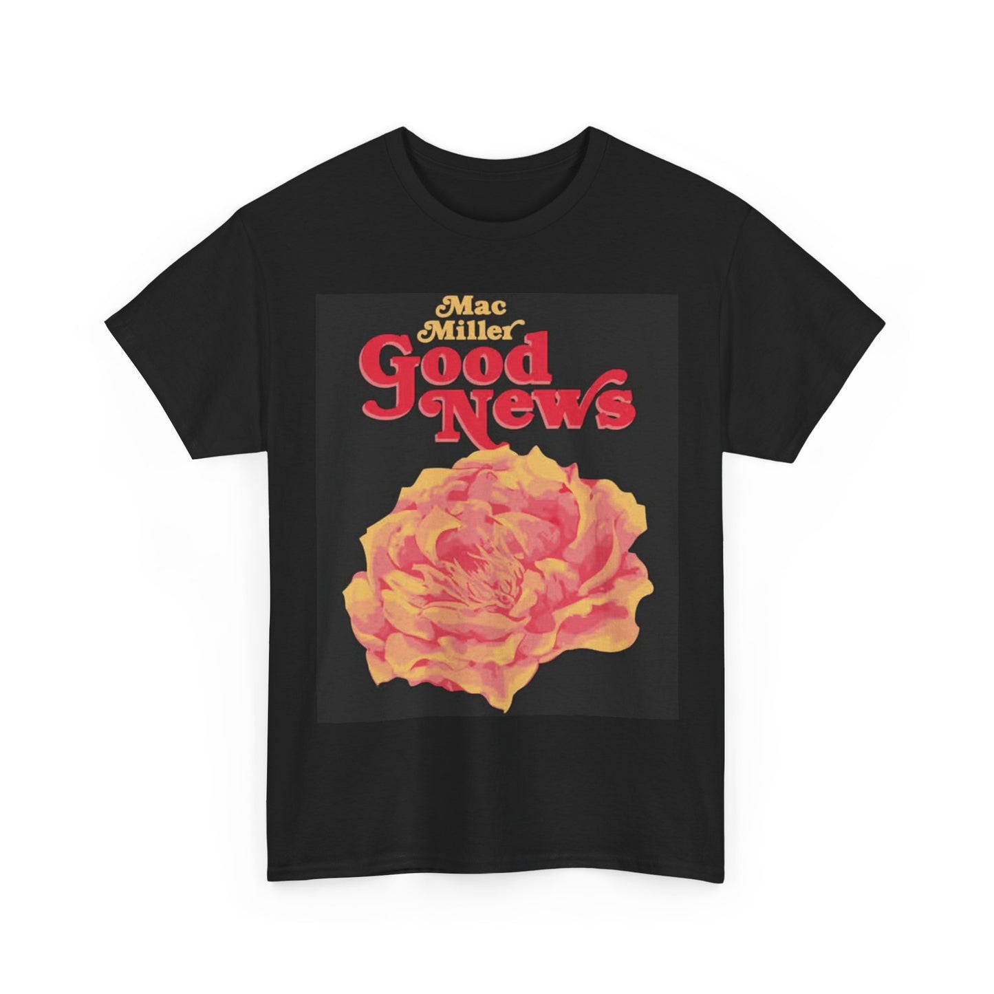 Mac Miller Good News Tshirt Vintage Merch Rose Art Unisex Heavy Cotton Tee