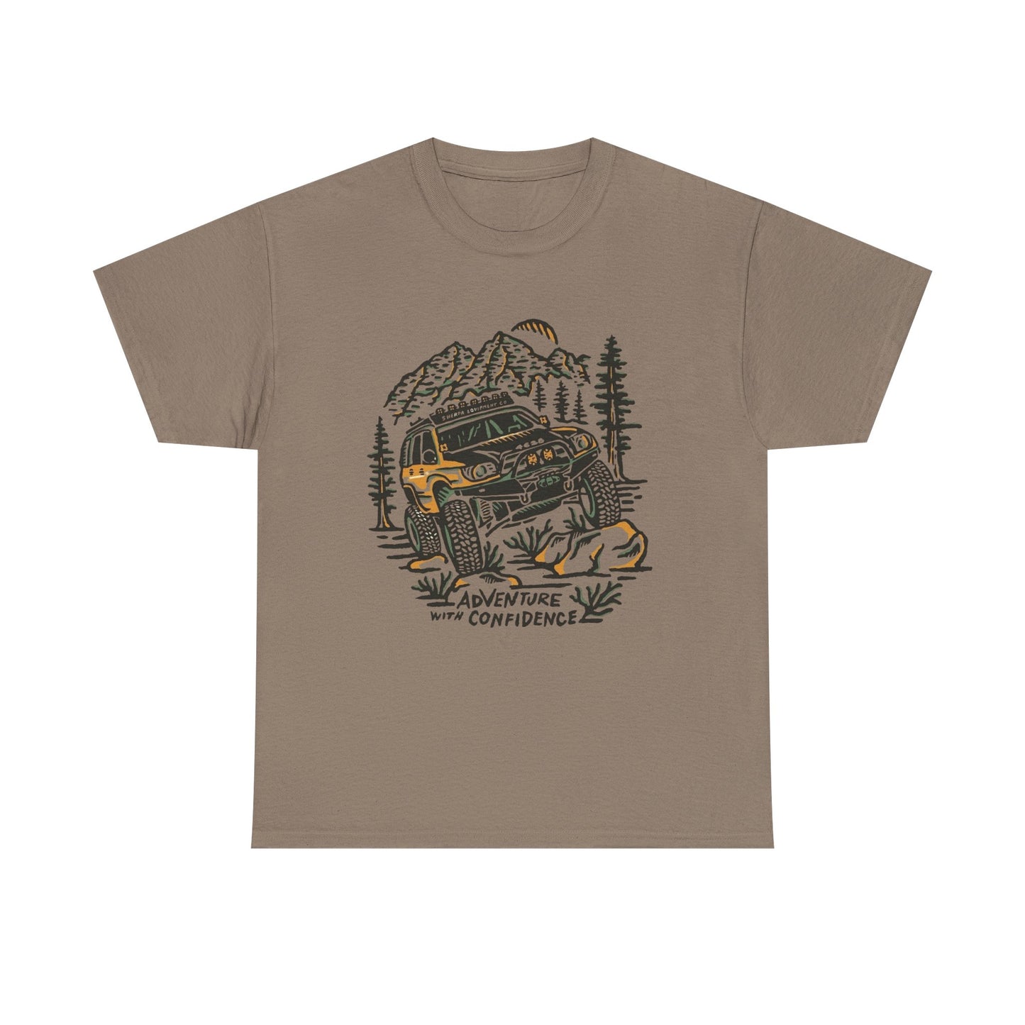 Adventure With Confidence Offroading Graphic T Shirt Unisex Heavy Cotton Tee