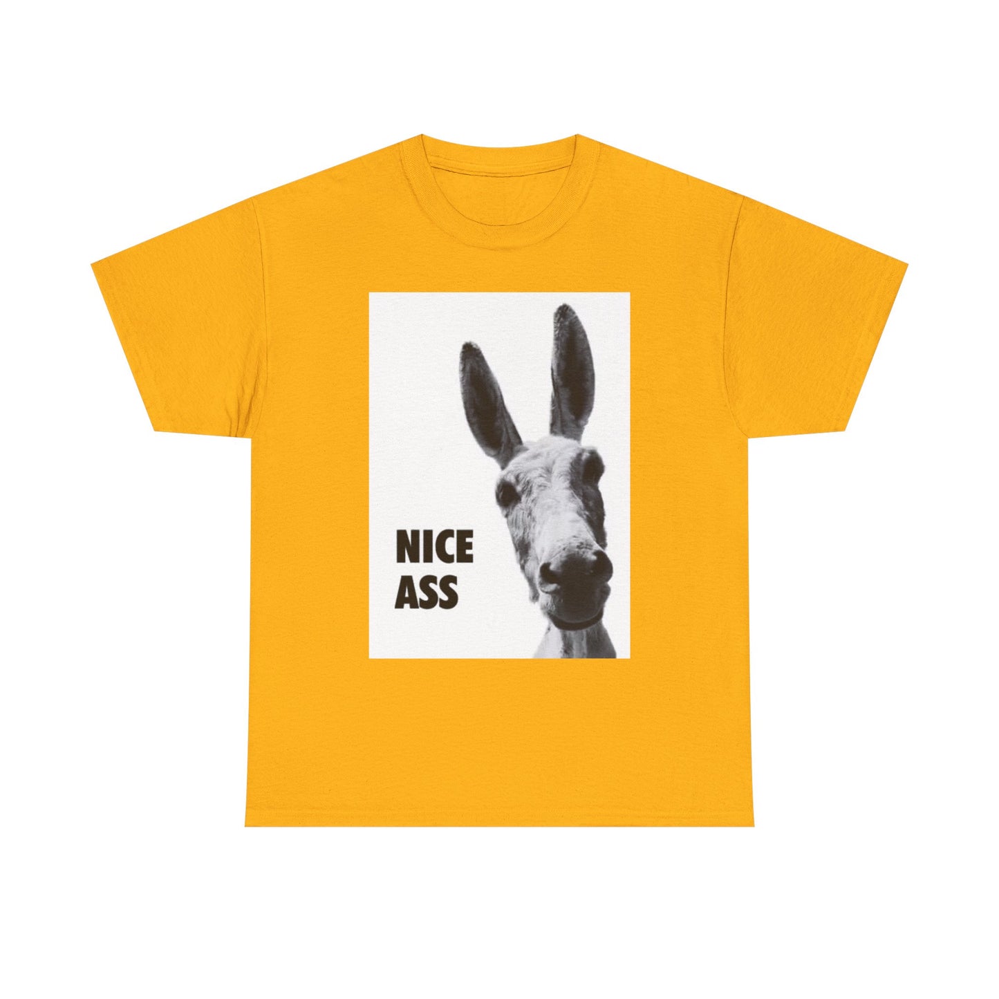 Nice Ass T Shirt Funny Donkey Animal Jokes Comedy Gift Unisex Heavy Cotton Tee