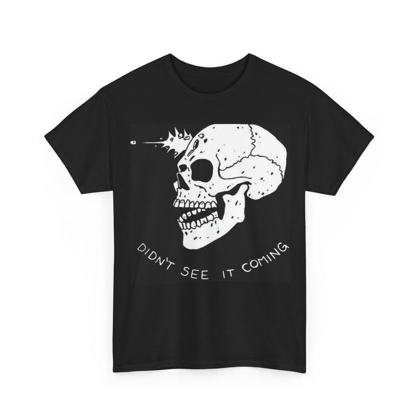 Didint See That Coming Shirt Funny Skull Graphic Unisex Heavy Cotton Tee