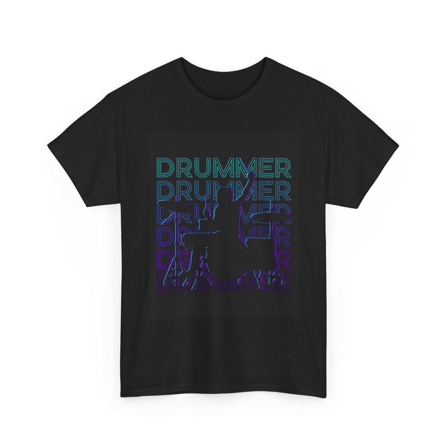 Drummer Graphic T Shirt Retro Gift Drum Set Unisex Heavy Cotton Tee