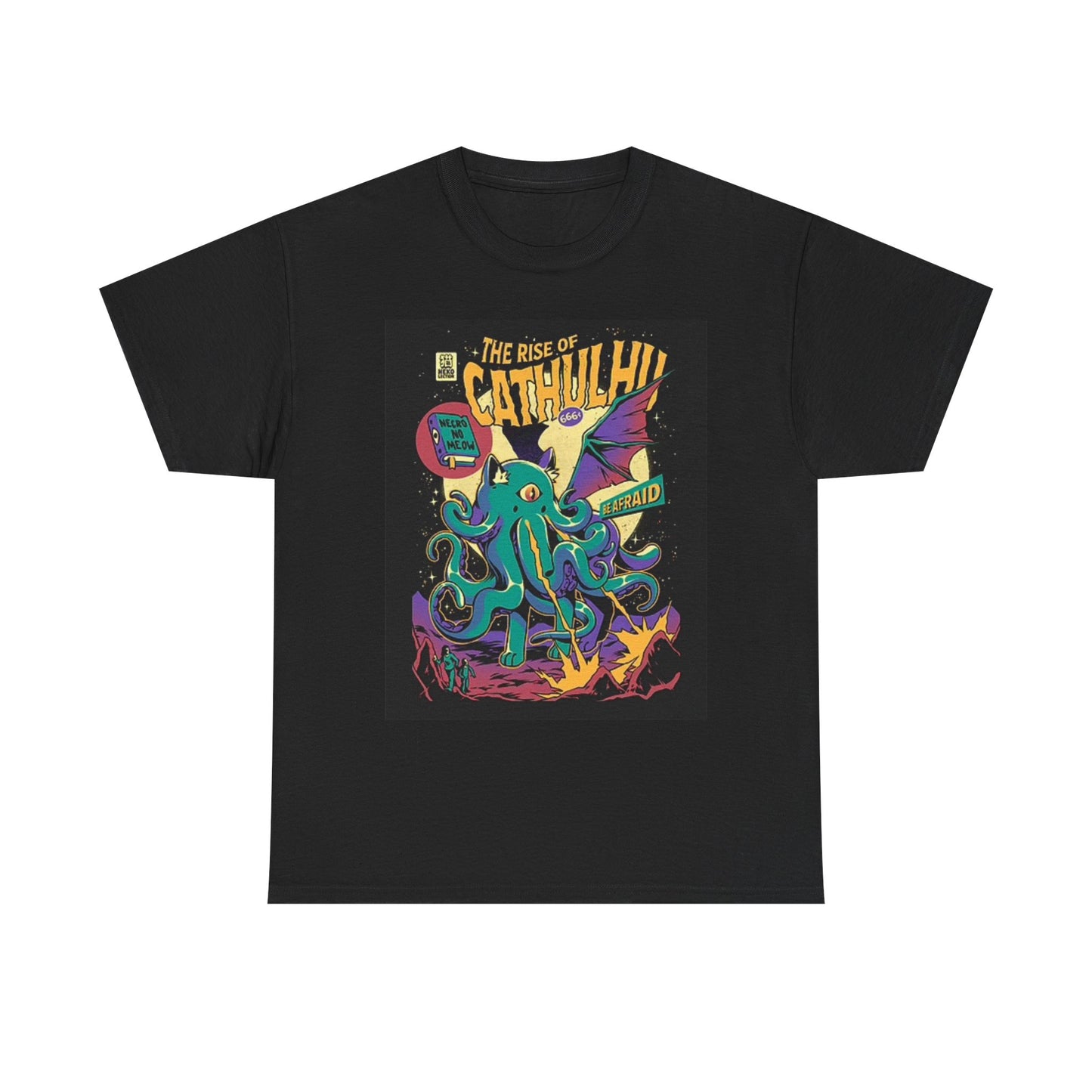 The Rise Of Cathluhu Graphic T Shirt Vintage Squid Unisex Heavy Cotton Tee