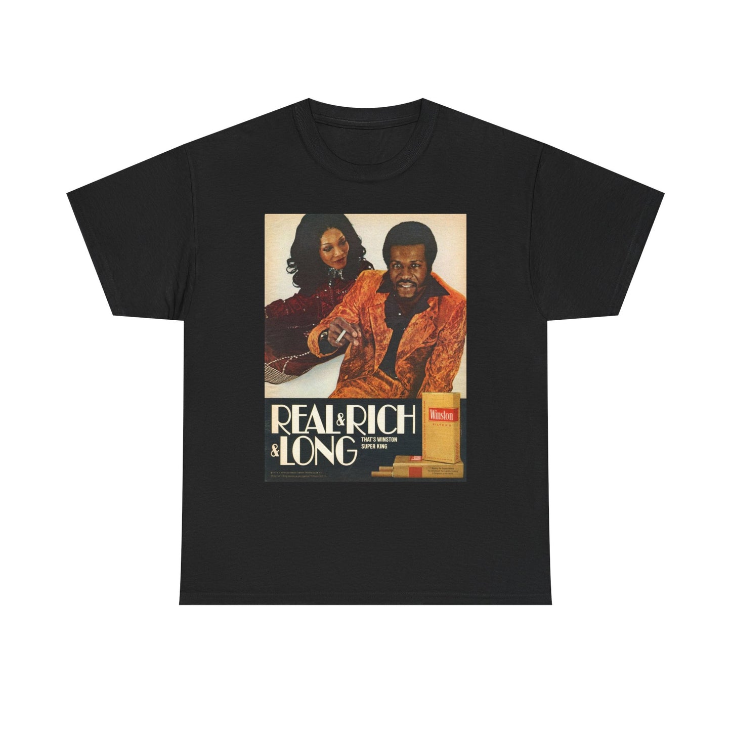 Winston Graphic T Shirt Vintage Cigarette Ad Poster Retro Unisex Heavy Cotton